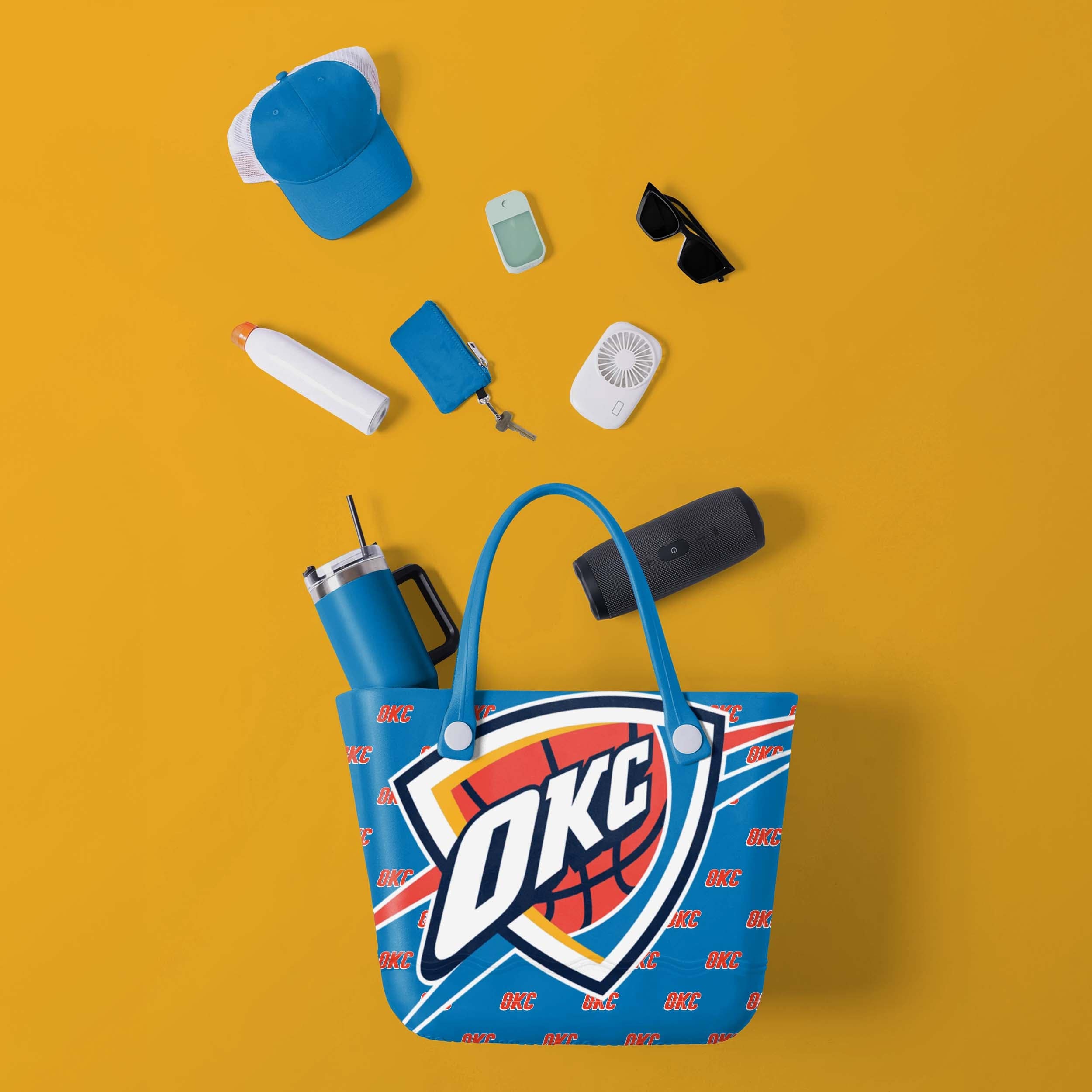 Oklahoma City Thunder Big Logo Mini Print Tailgate Tote Bag - Image 2