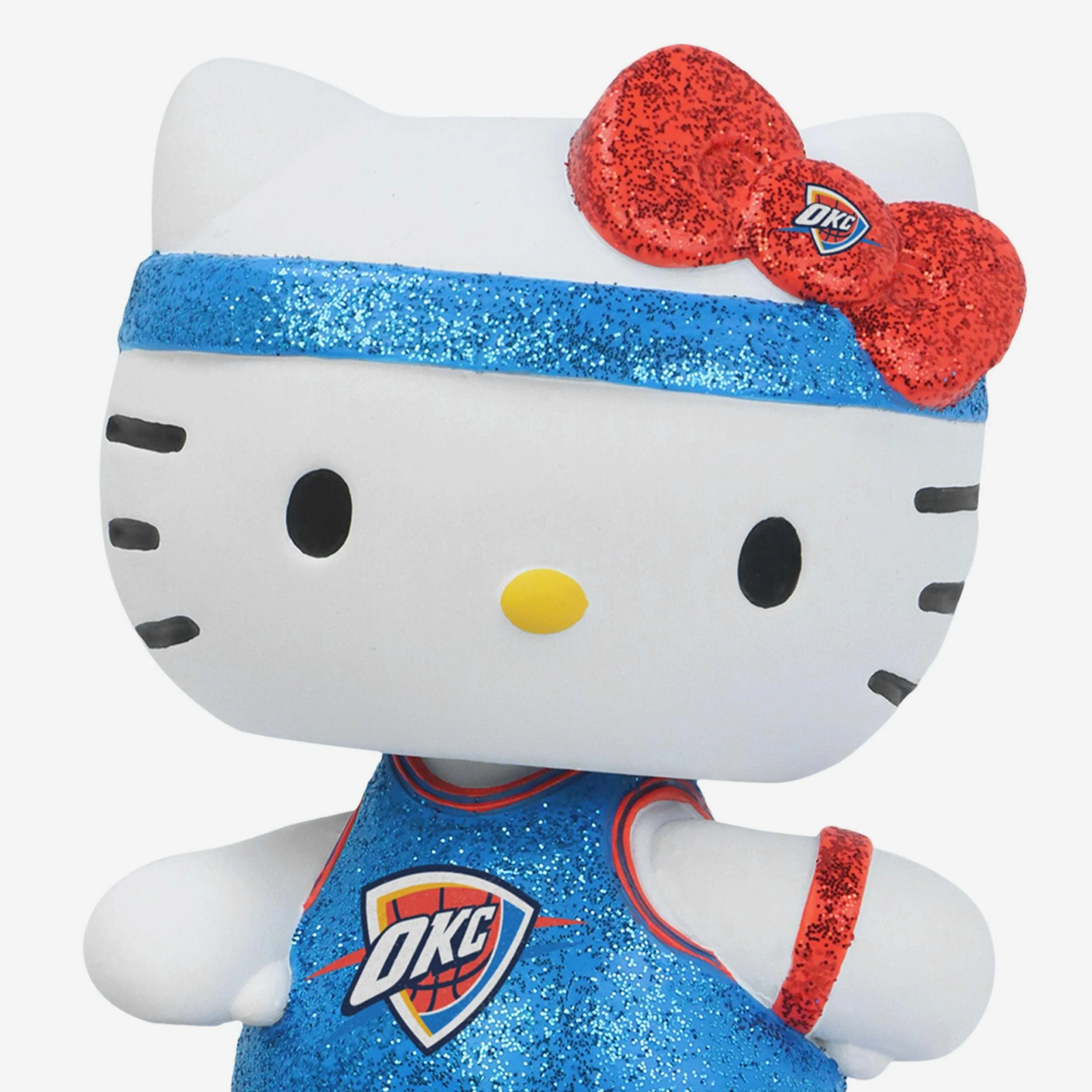 Oklahoma City Thunder Hello Kitty® Glitter Mini Bobblehead - Image 2