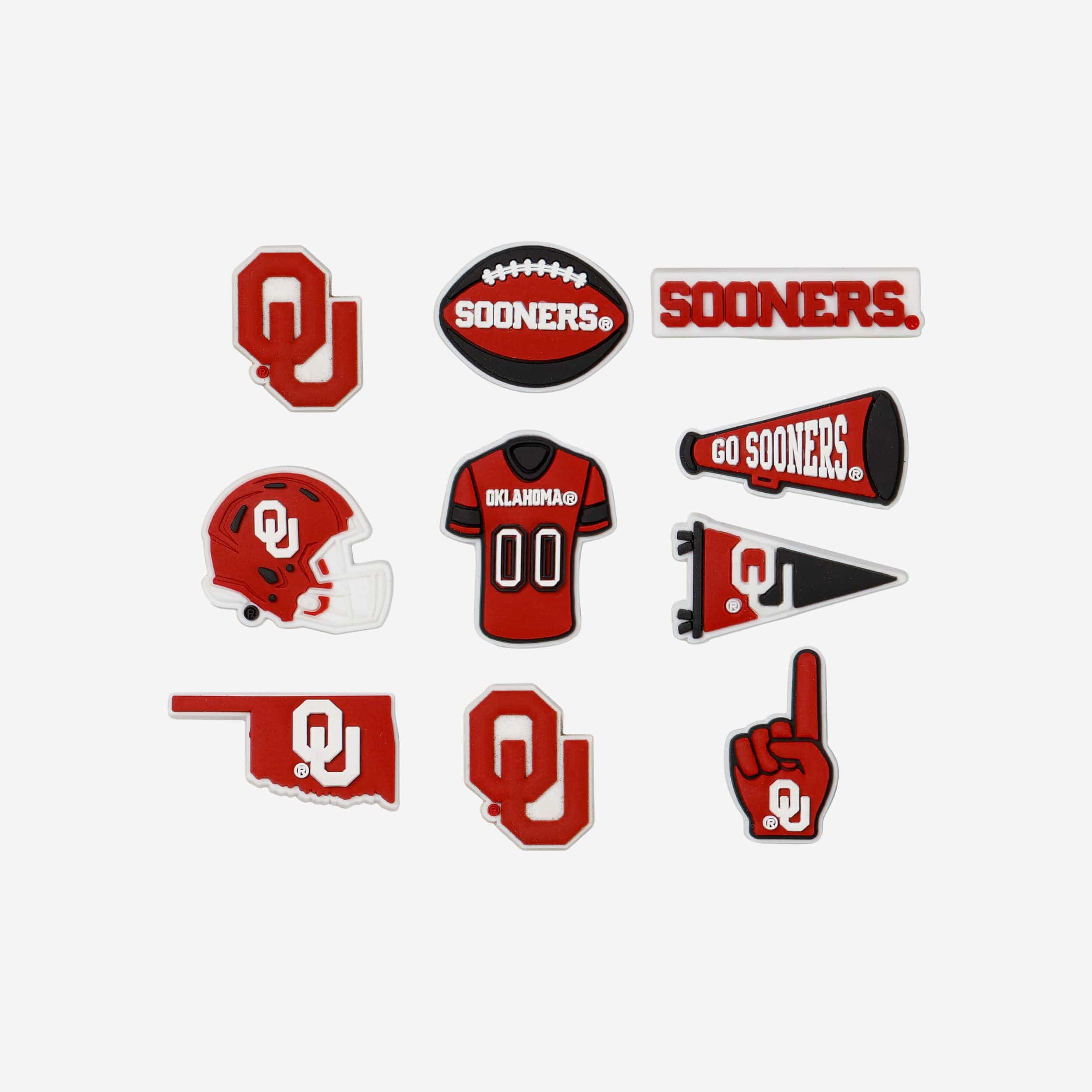 Oklahoma Sooners 10 Pack Team Clog Charms