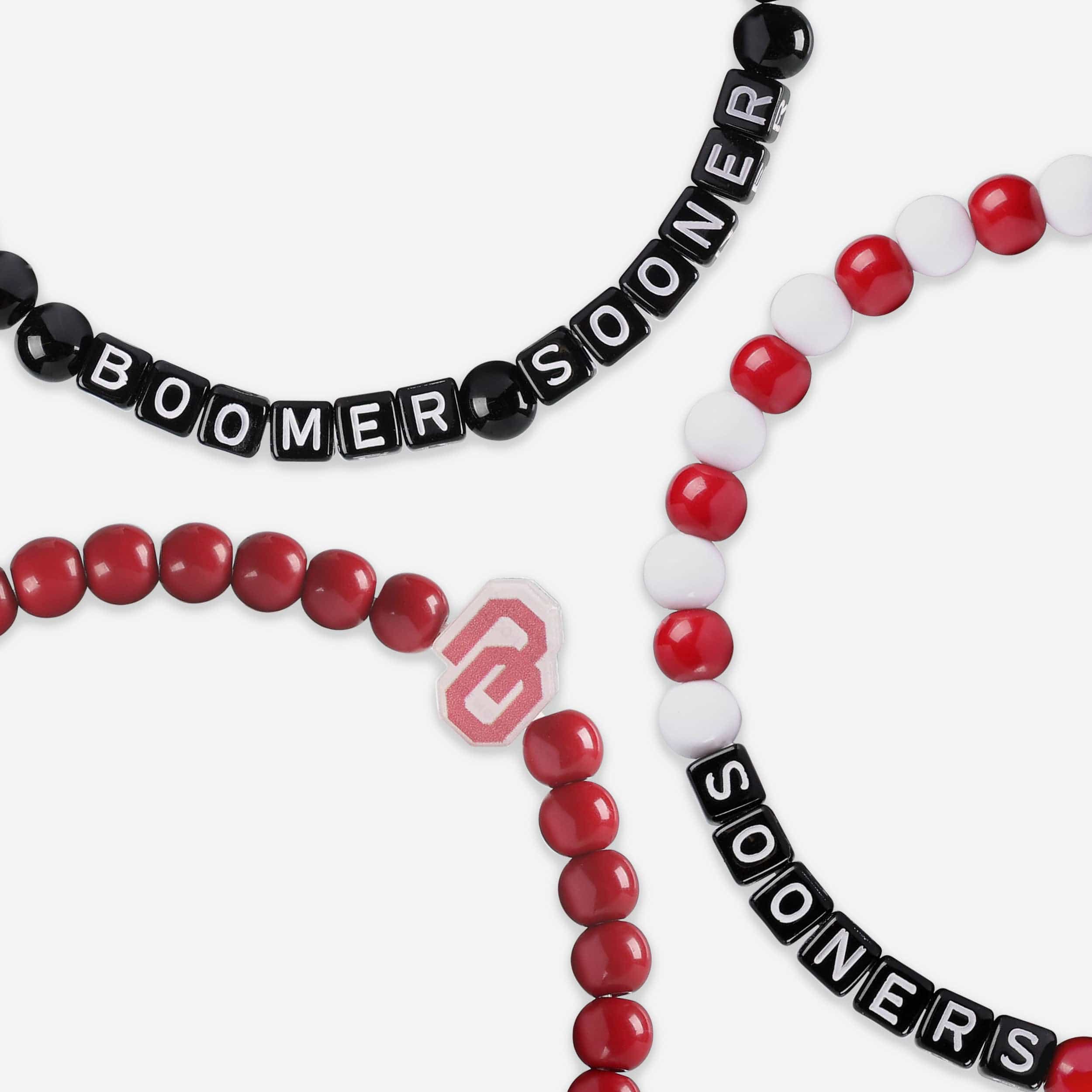 Oklahoma Sooners 3 Pack Beaded Friendship Bracelet - Image 2