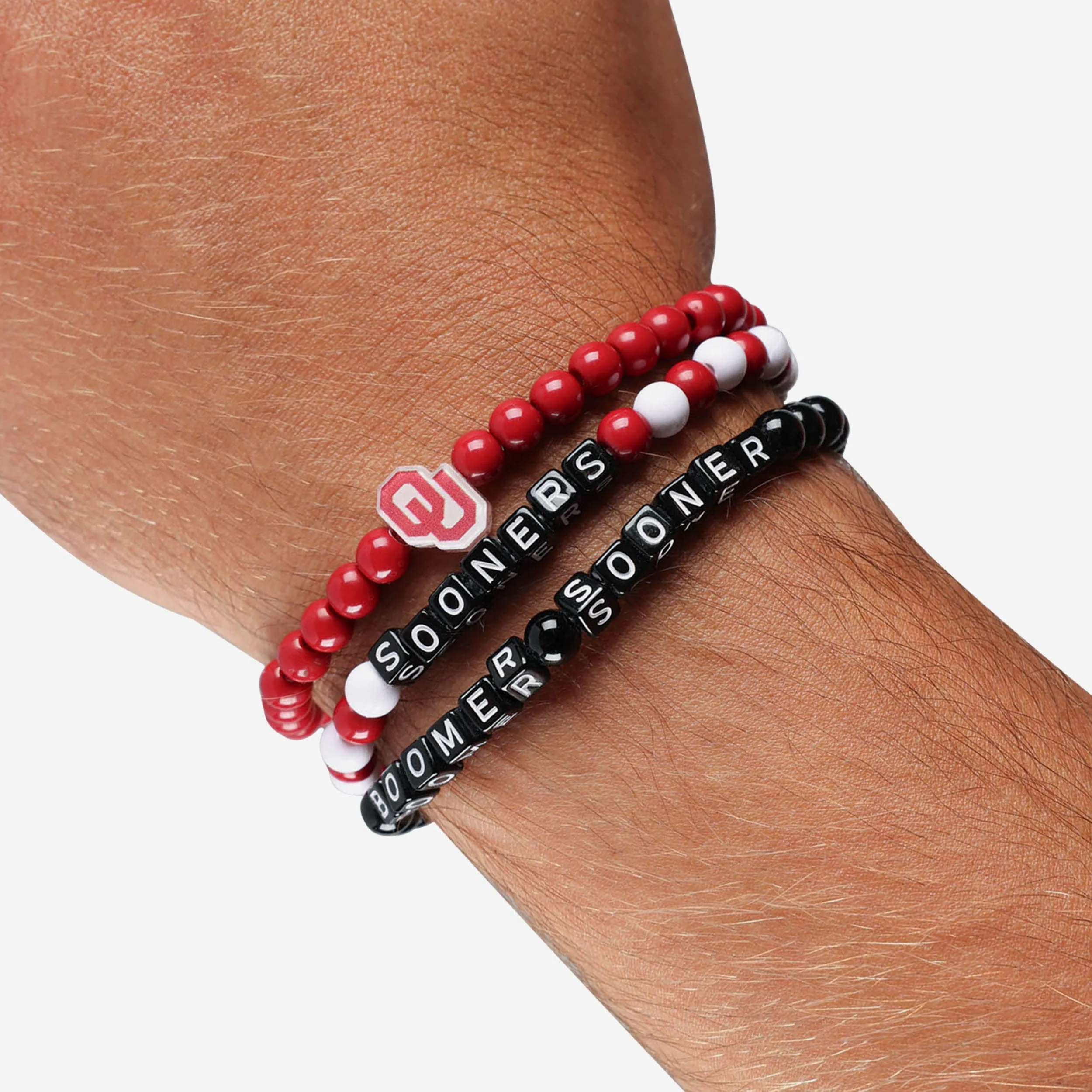 Oklahoma Sooners 3 Pack Beaded Friendship Bracelet - Image 4