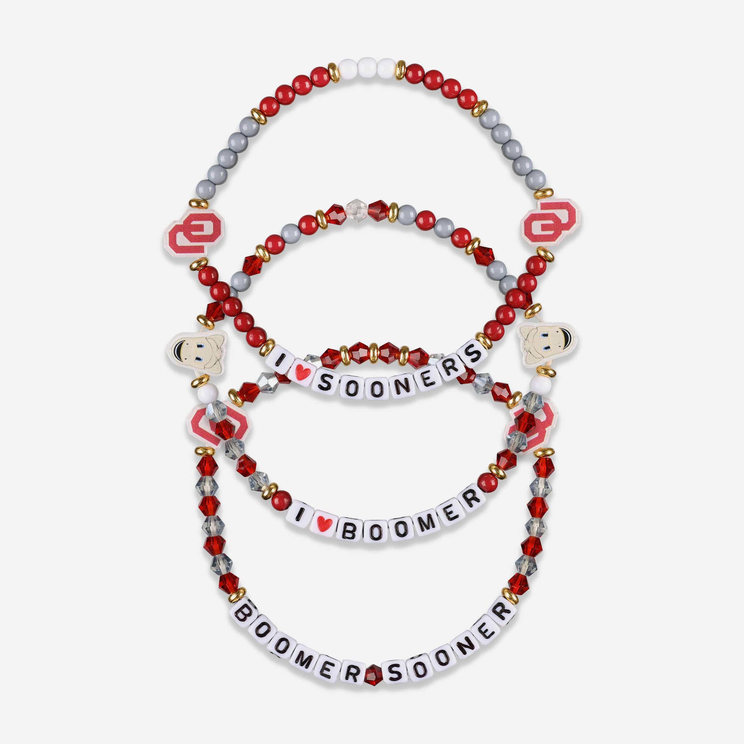 Oklahoma Sooners 3 Pack Friendship Bracelet