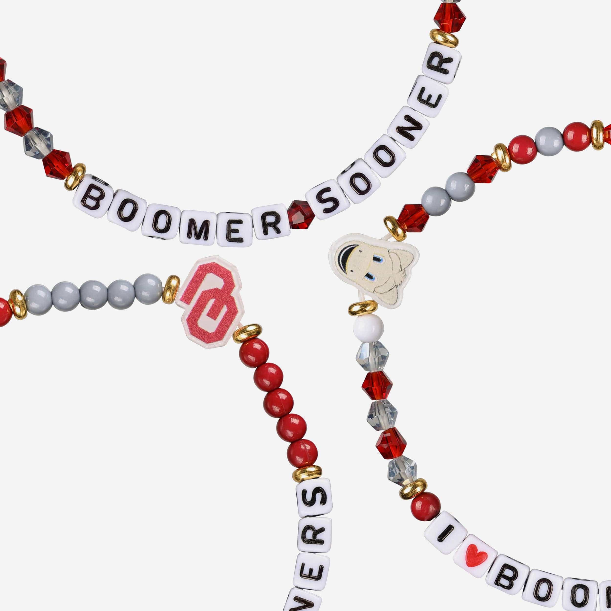 Oklahoma Sooners 3 Pack Friendship Bracelet - Image 2