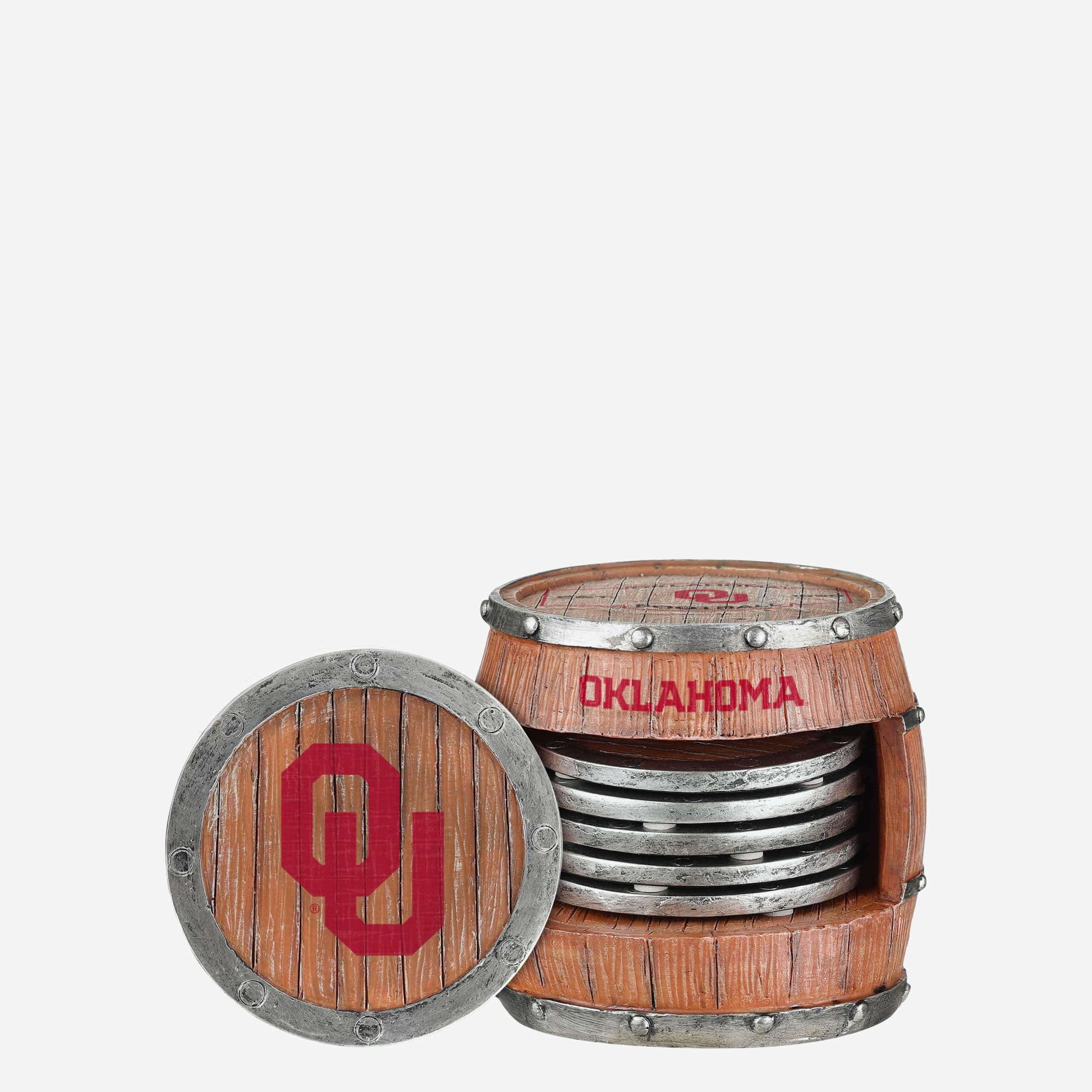 Oklahoma Sooners 5 Pack Barrel Coaster Set