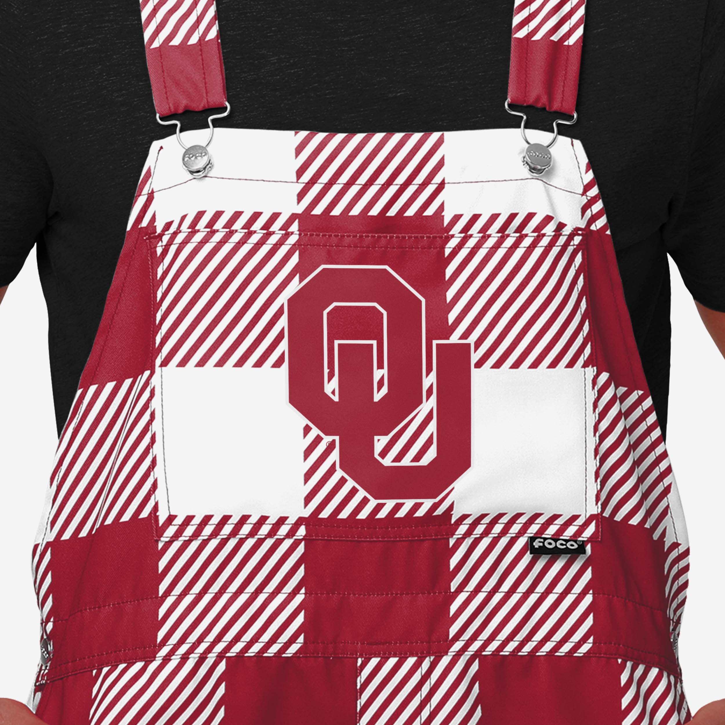 Oklahoma Sooners Mens Plaid Bib Shortalls - Image 4