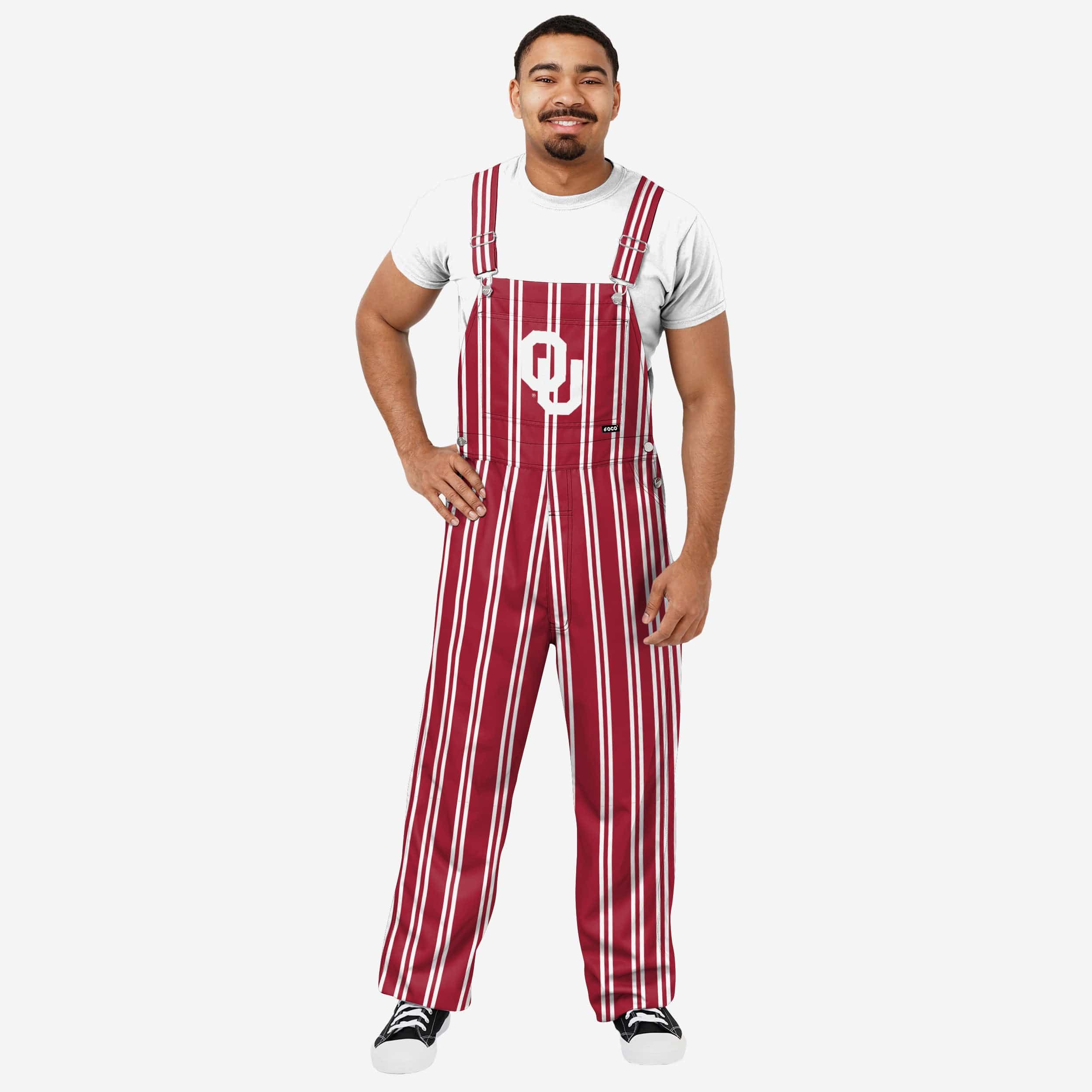 Oklahoma Sooners Mens Sideline Spirit Bib Overalls