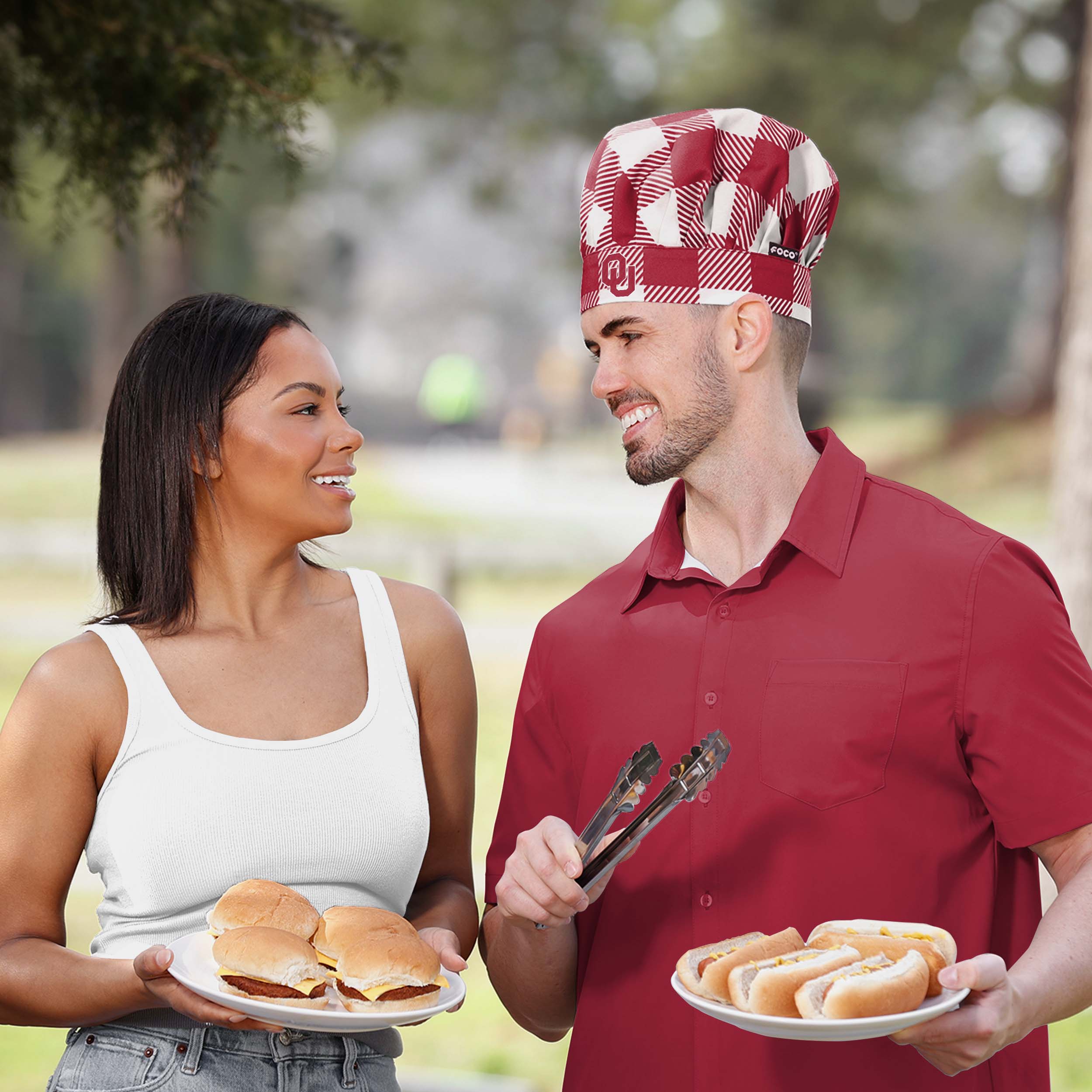 Oklahoma Sooners Plaid Chef Hat - Image 3