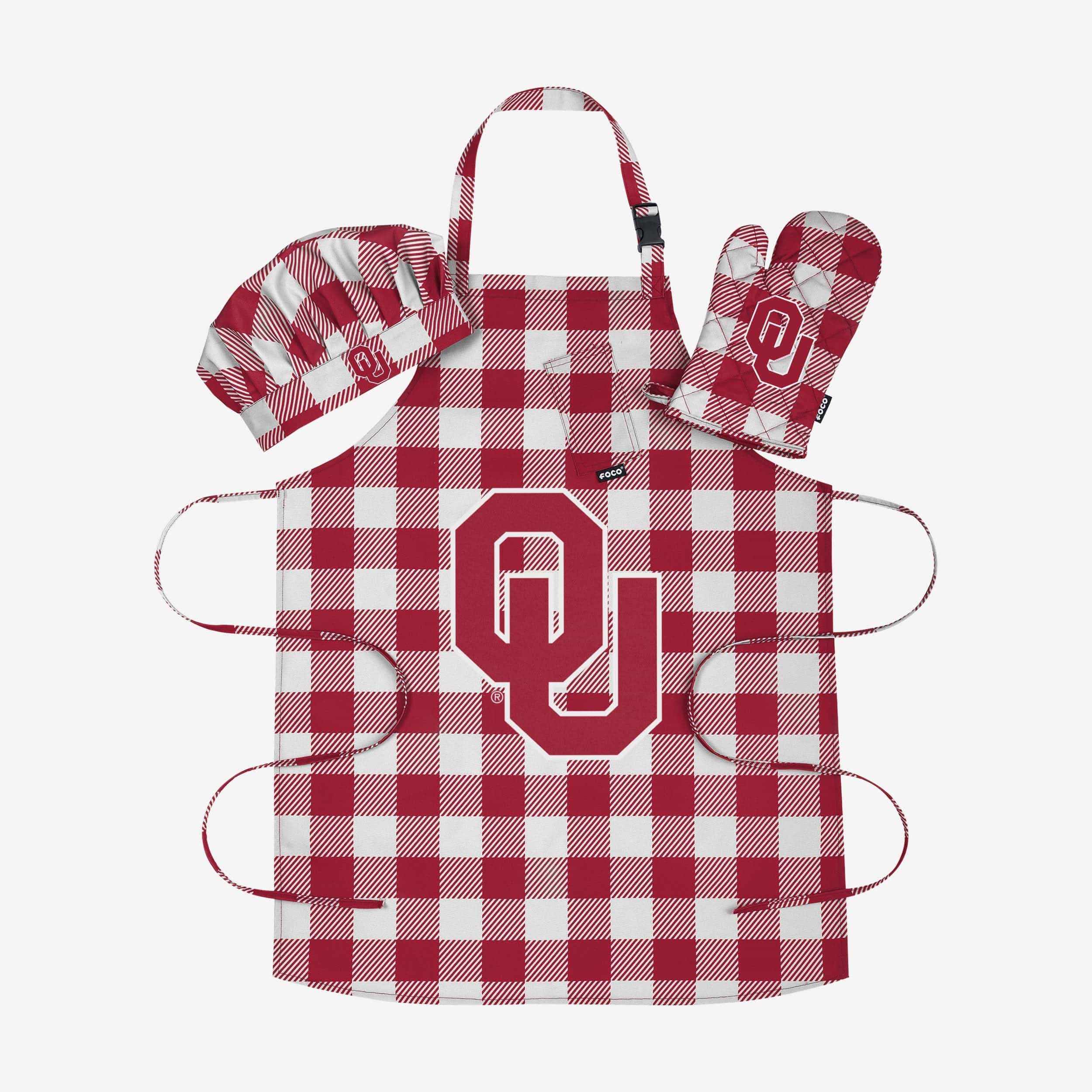Oklahoma Sooners Plaid Chef Set
