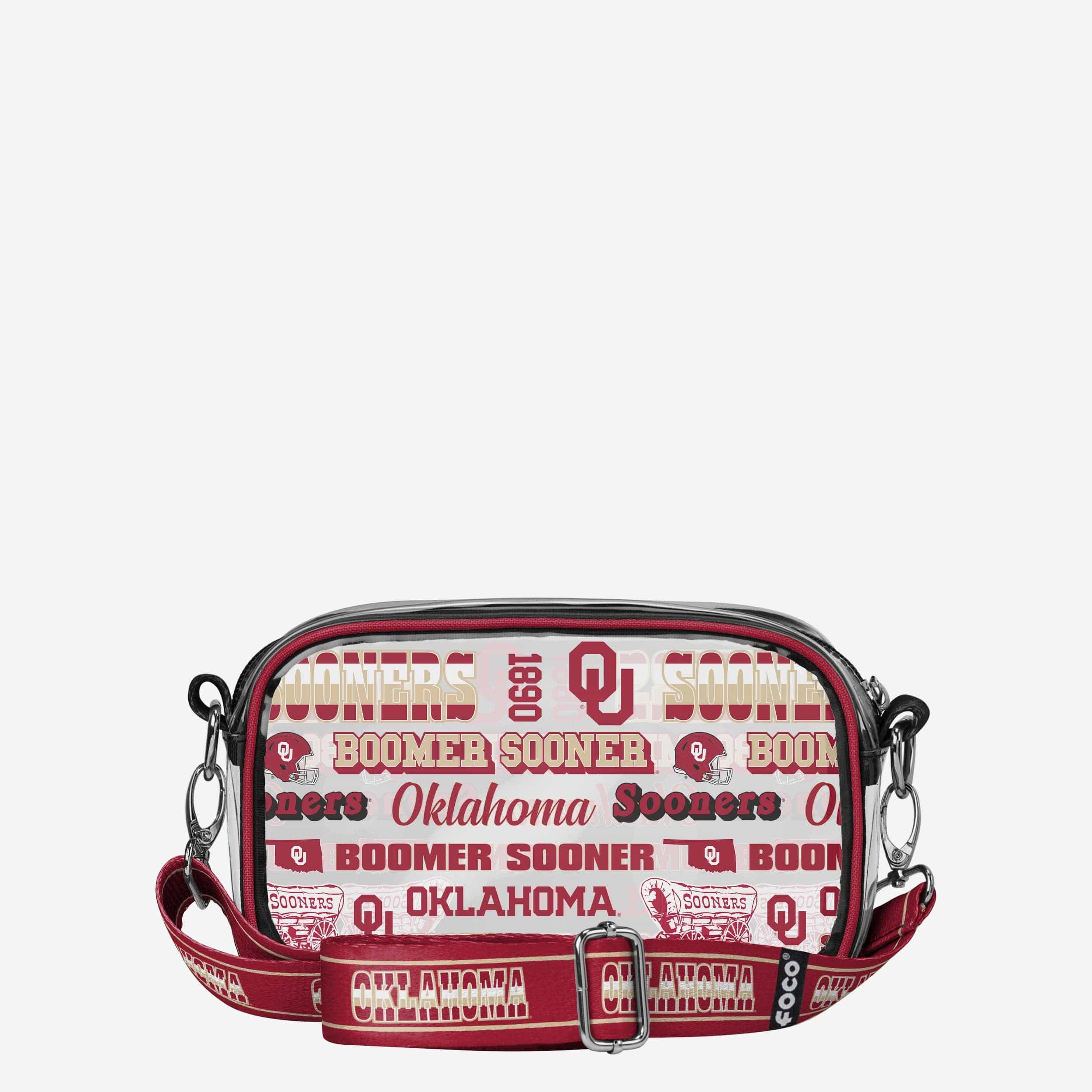Oklahoma Sooners Repeat Retro Print Clear Crossbody Bag - Image 5