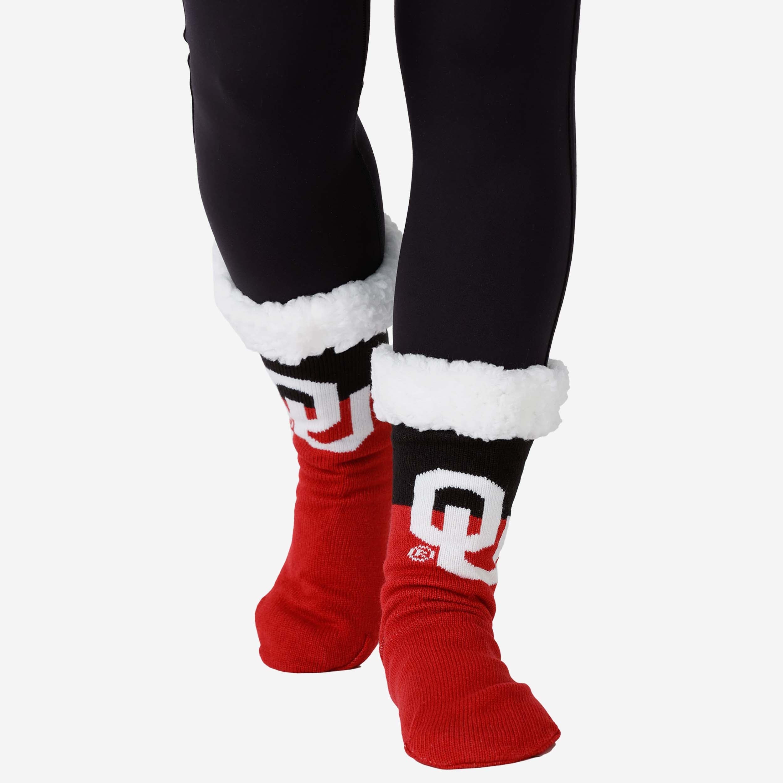 Oklahoma Sooners Womens Fan Footy 3 Pack Slipper Socks - Image 2