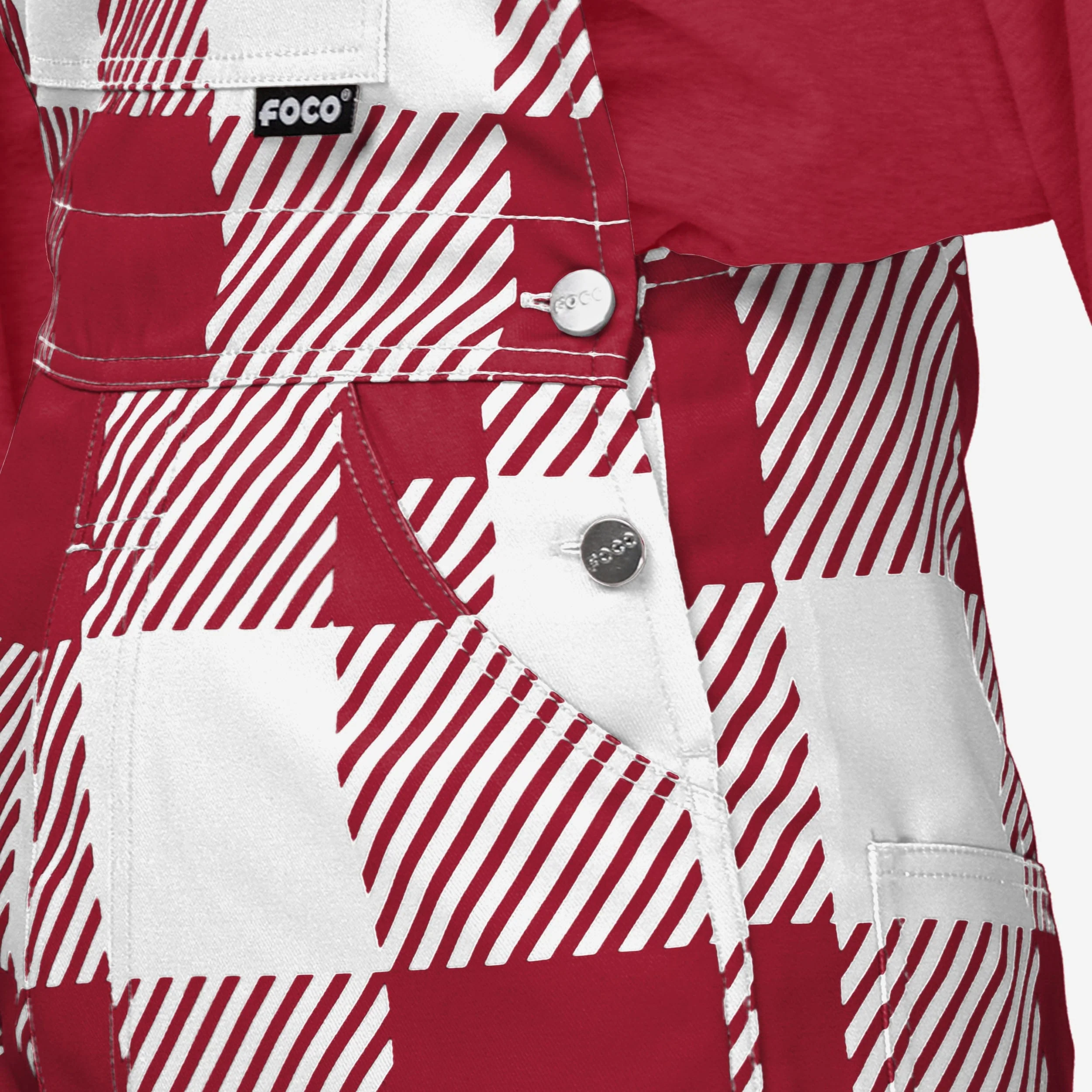 Oklahoma Sooners Womens Plaid Bib Overalls - Image 5