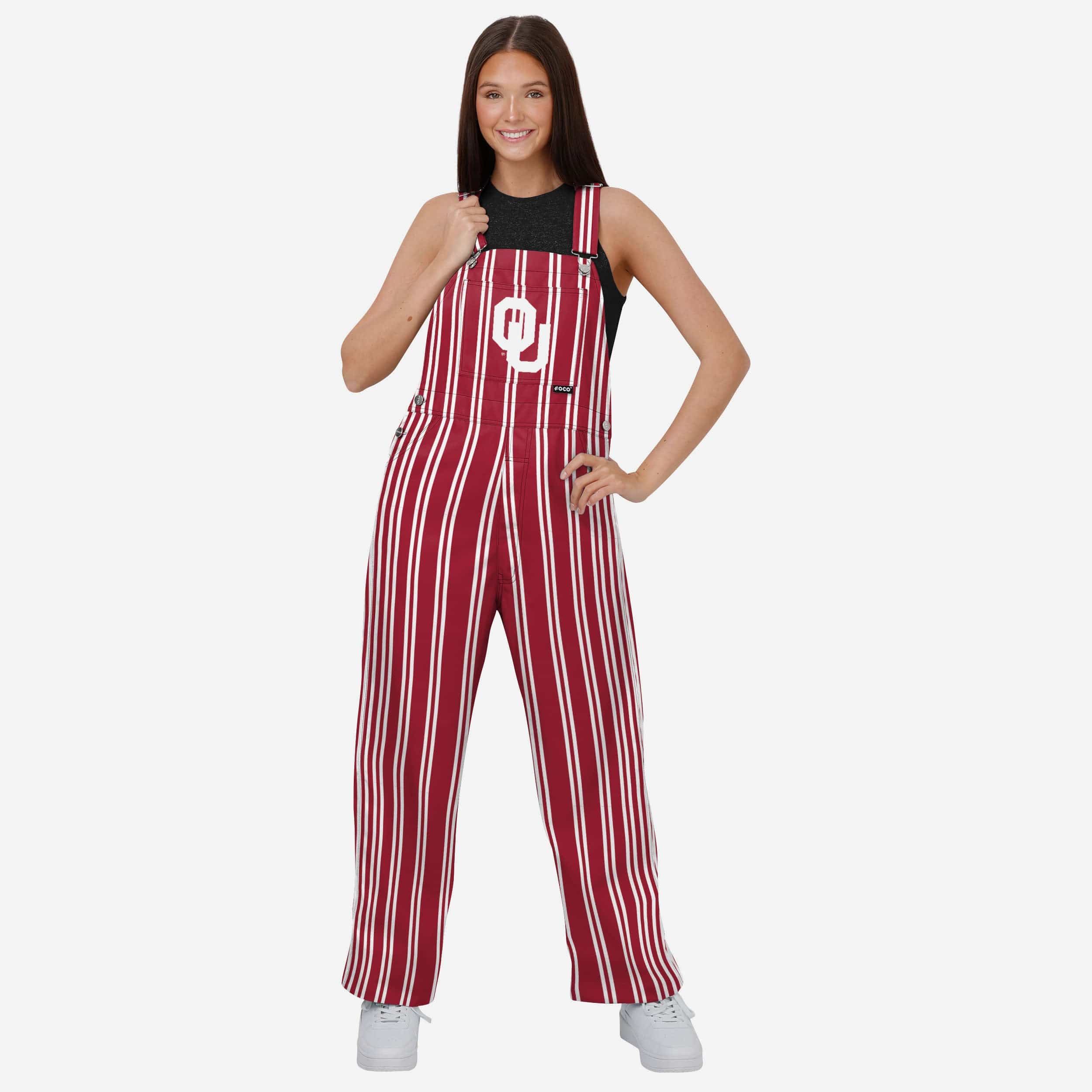 Oklahoma Sooners Womens Sideline Spirit Bib Overalls
