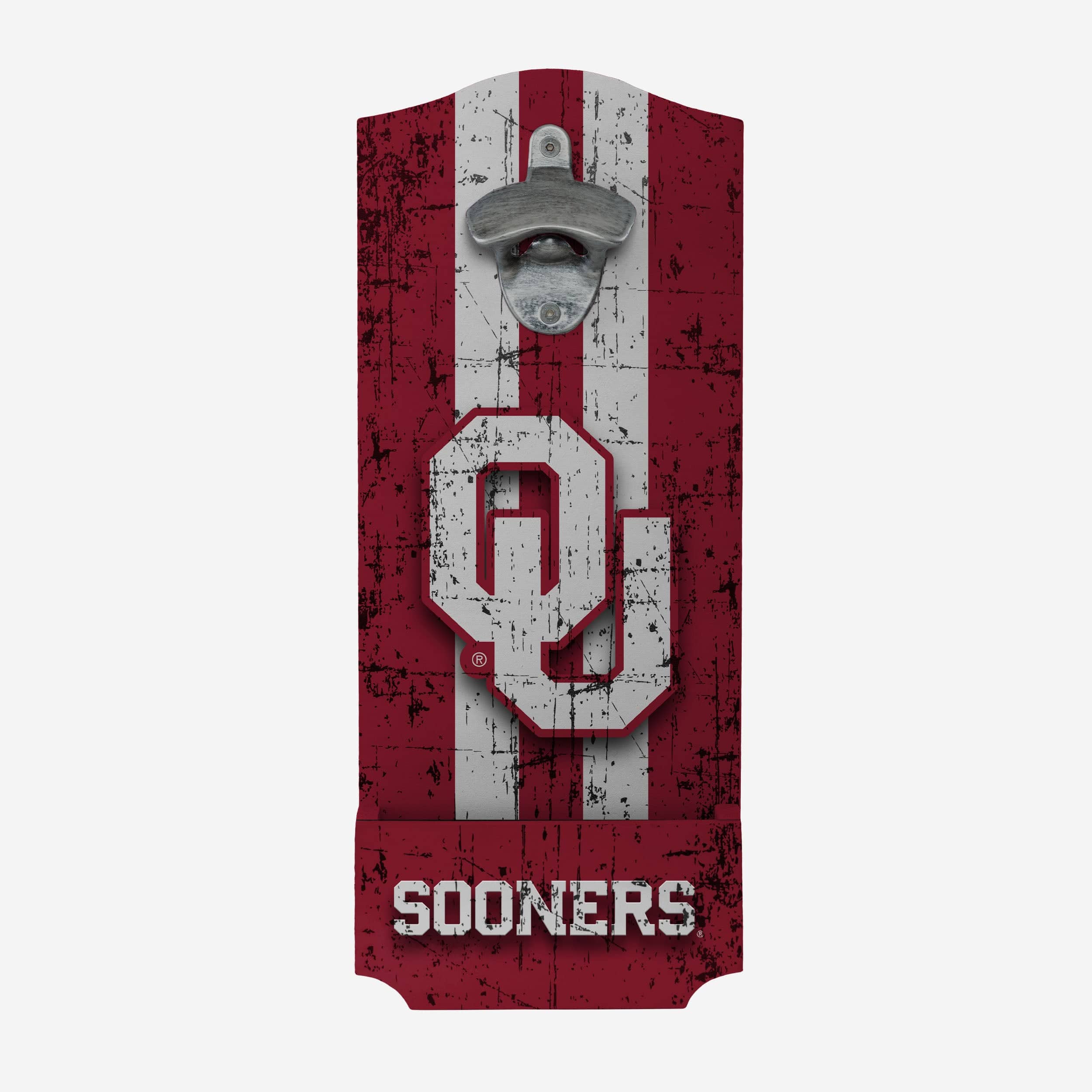 Oklahoma Sooners Wooden Bottle Cap Opener Sign - Image 2