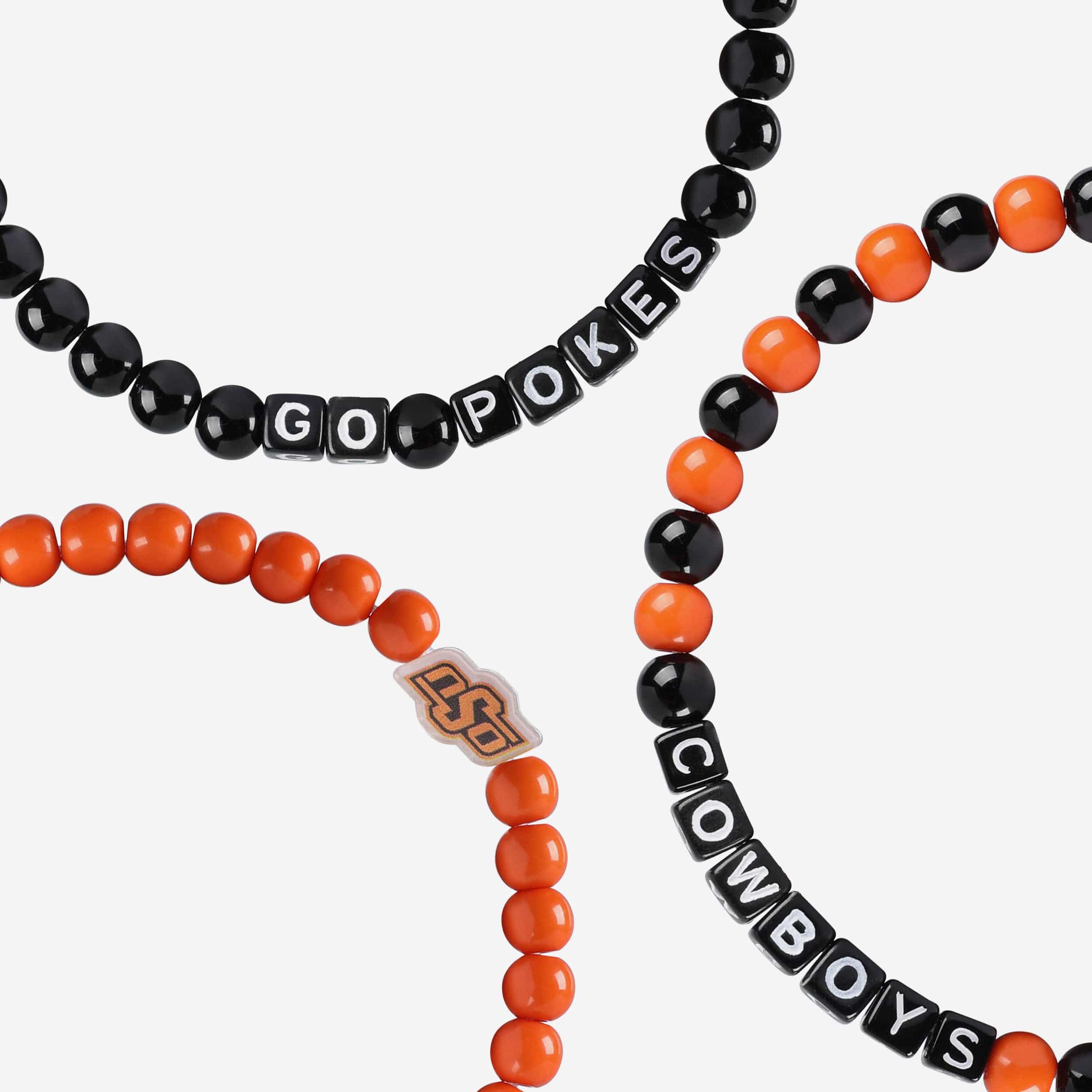 Oklahoma State Cowboys 3 Pack Beaded Friendship Bracelet - Image 2