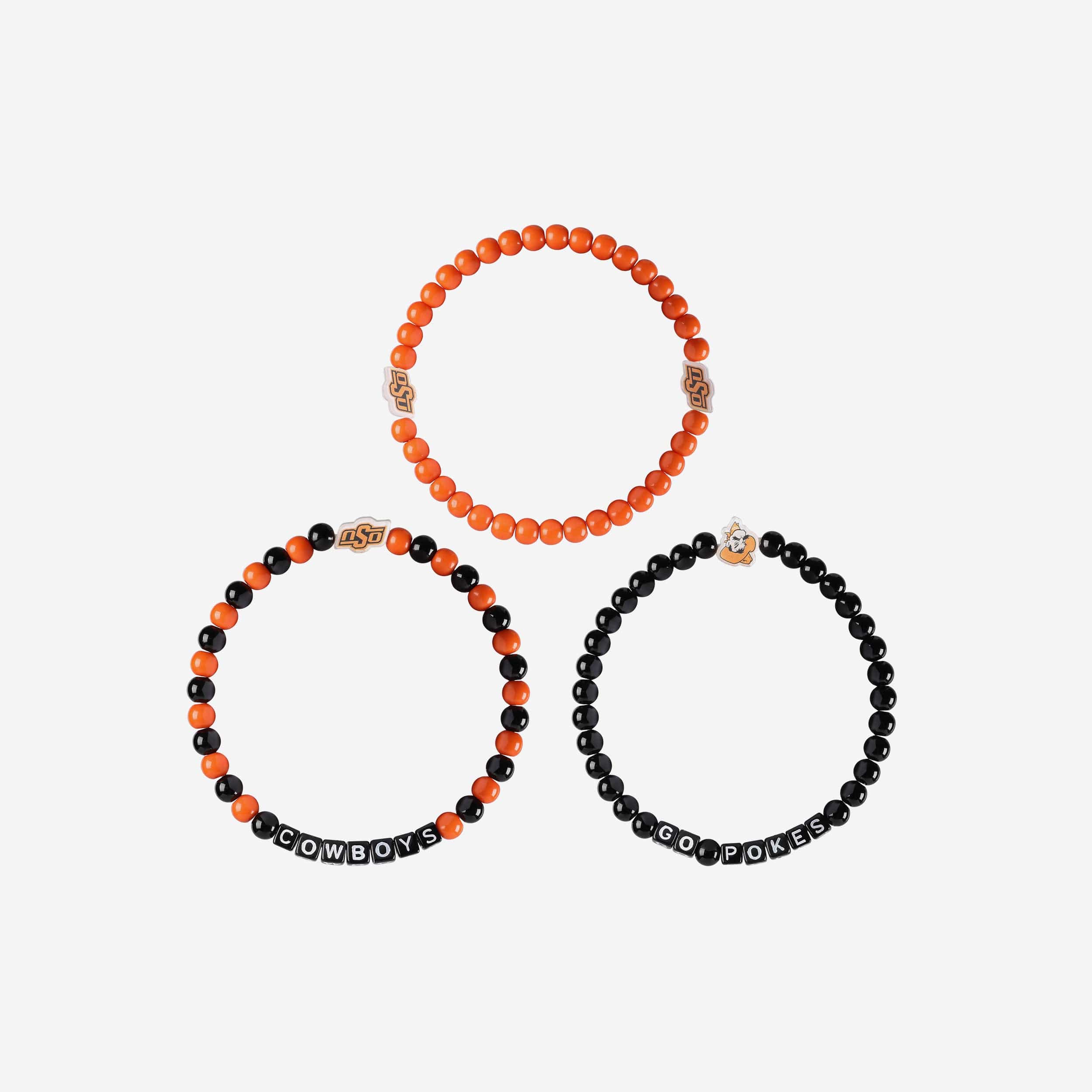 Oklahoma State Cowboys 3 Pack Beaded Friendship Bracelet - Image 3