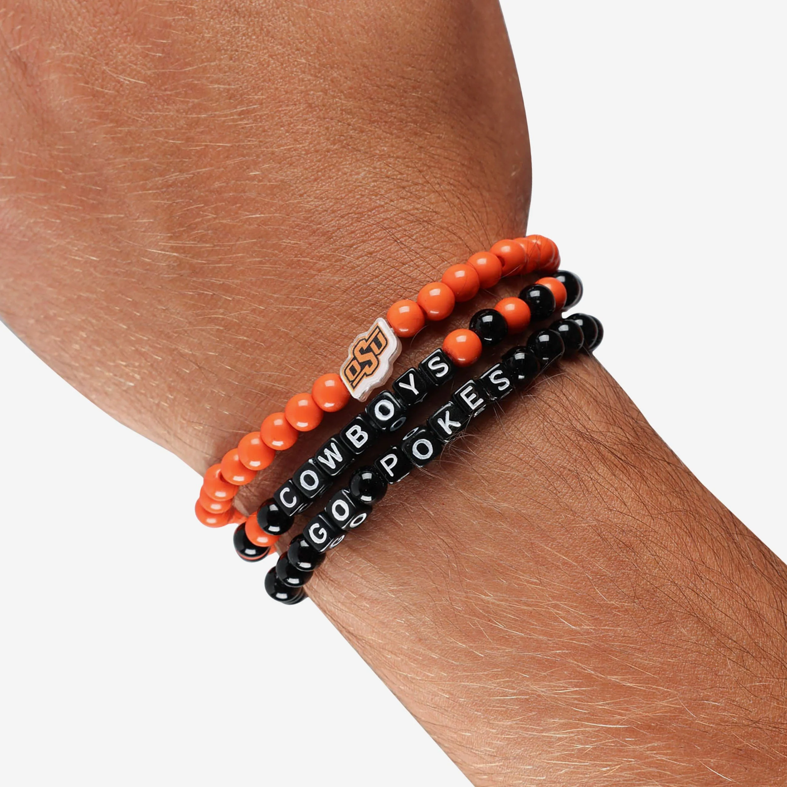 Oklahoma State Cowboys 3 Pack Beaded Friendship Bracelet - Image 4