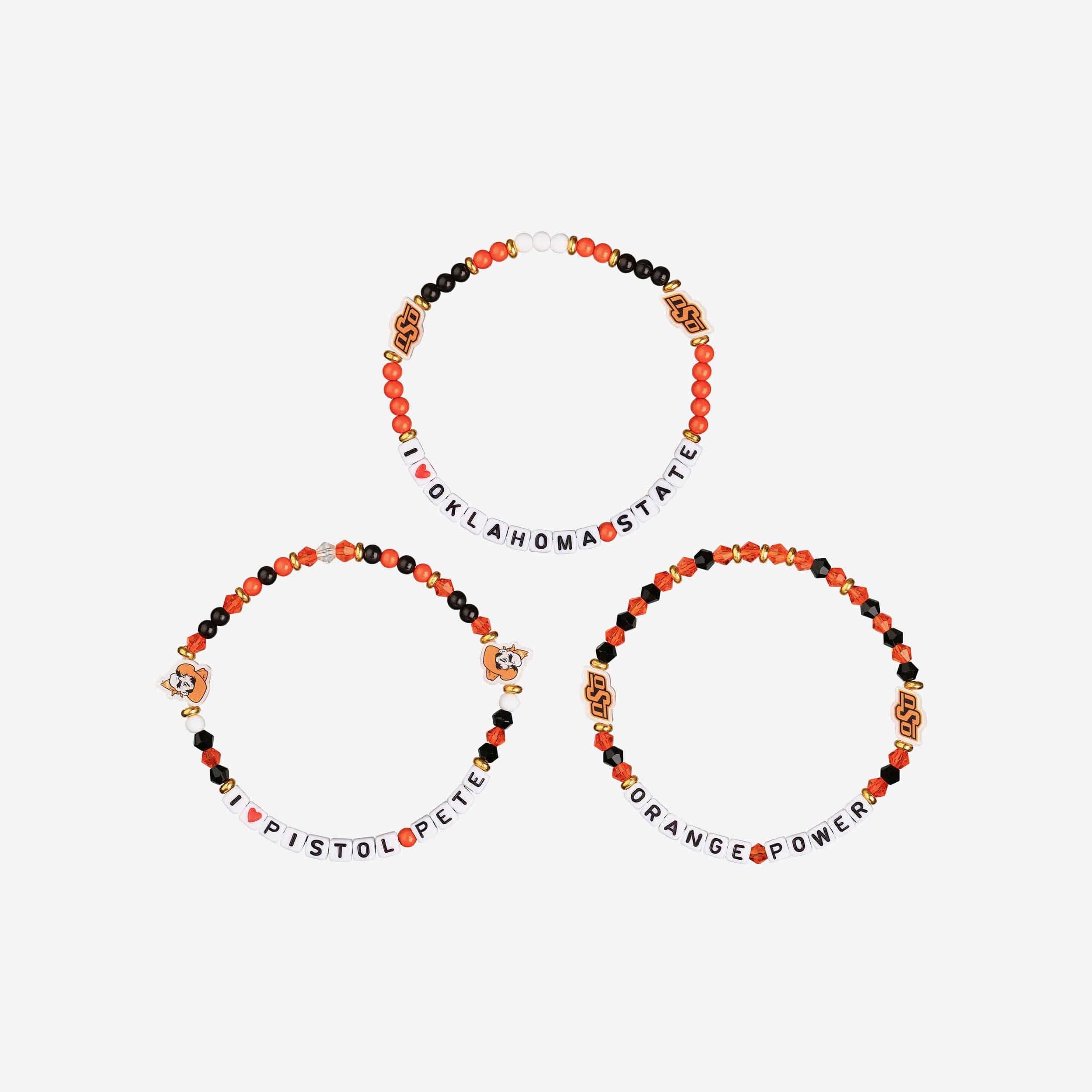Oklahoma State Cowboys 3 Pack Friendship Bracelet - Image 3