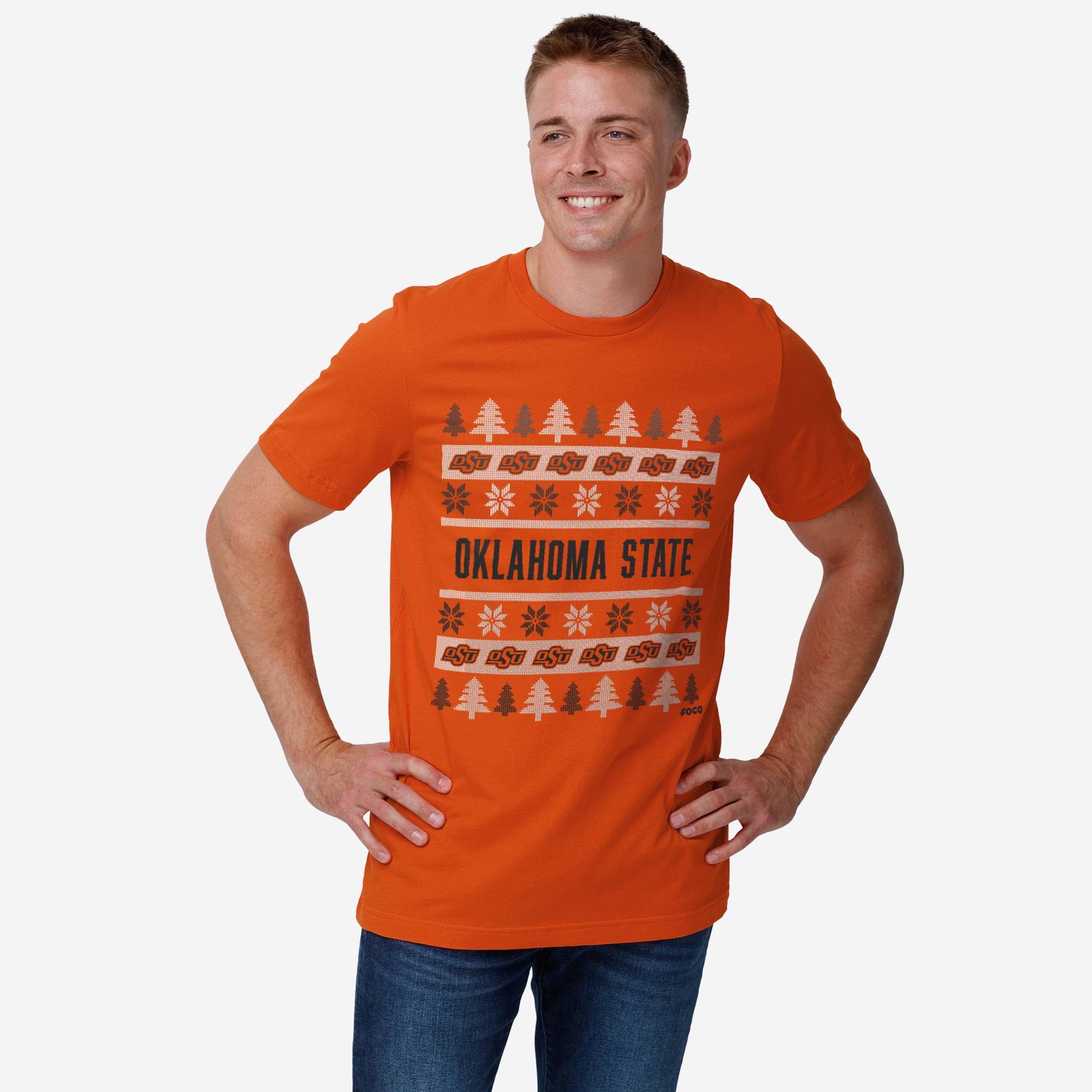 Oklahoma State Cowboys Holiday Sweater T-Shirt - Image 2