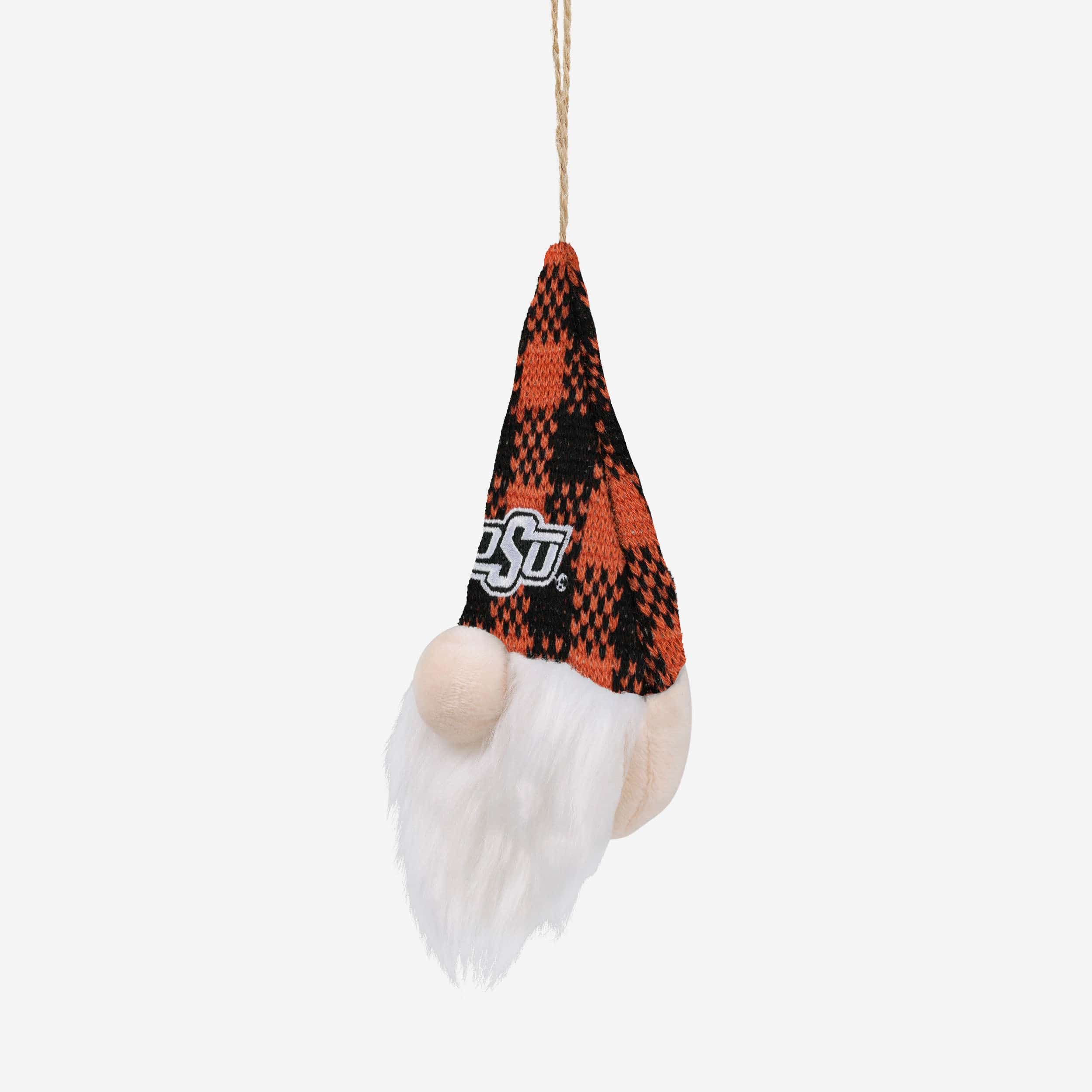 Oklahoma State Cowboys Plaid Hat Plush Gnome Ornament - Image 2