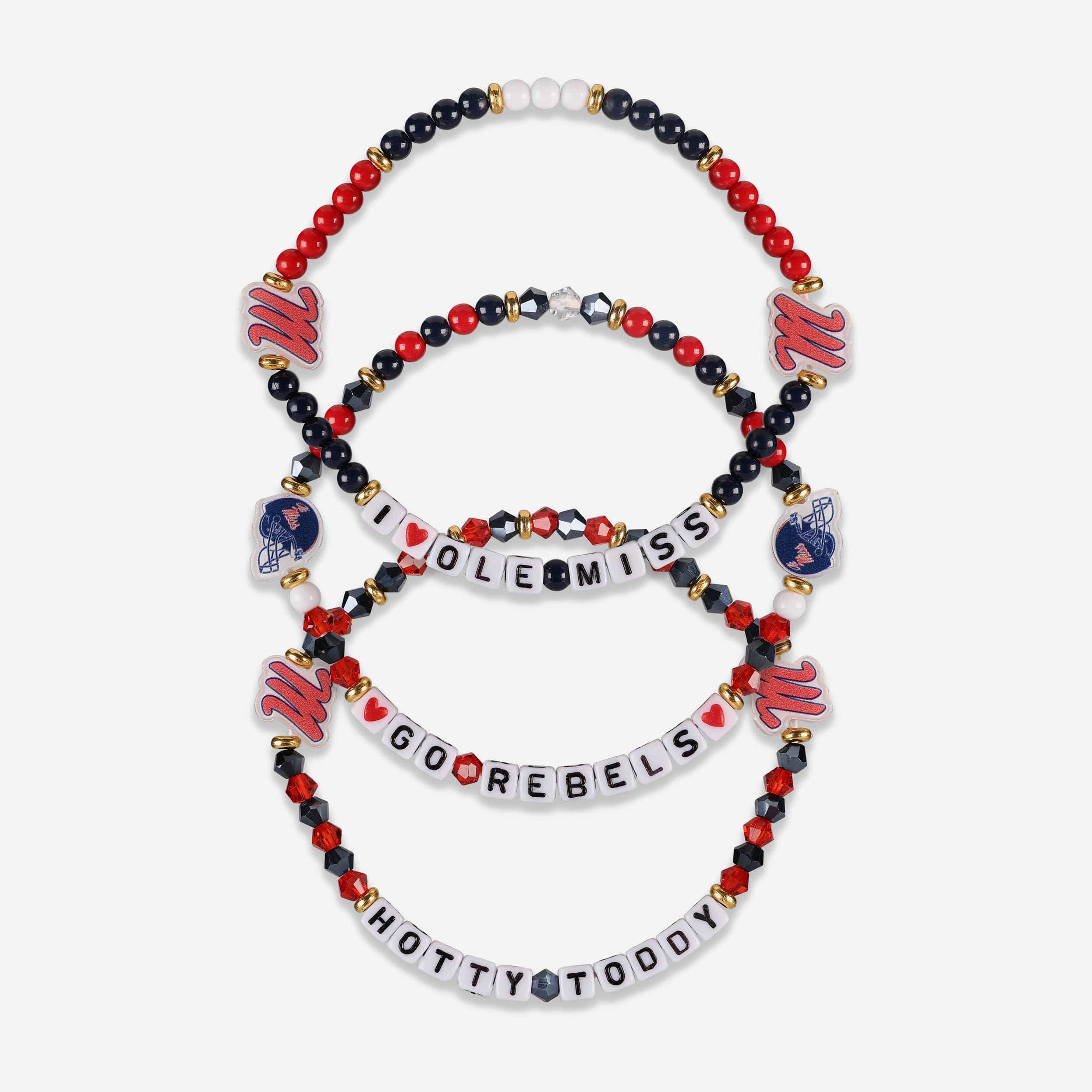 Ole Miss Rebels 3 Pack Friendship Bracelet