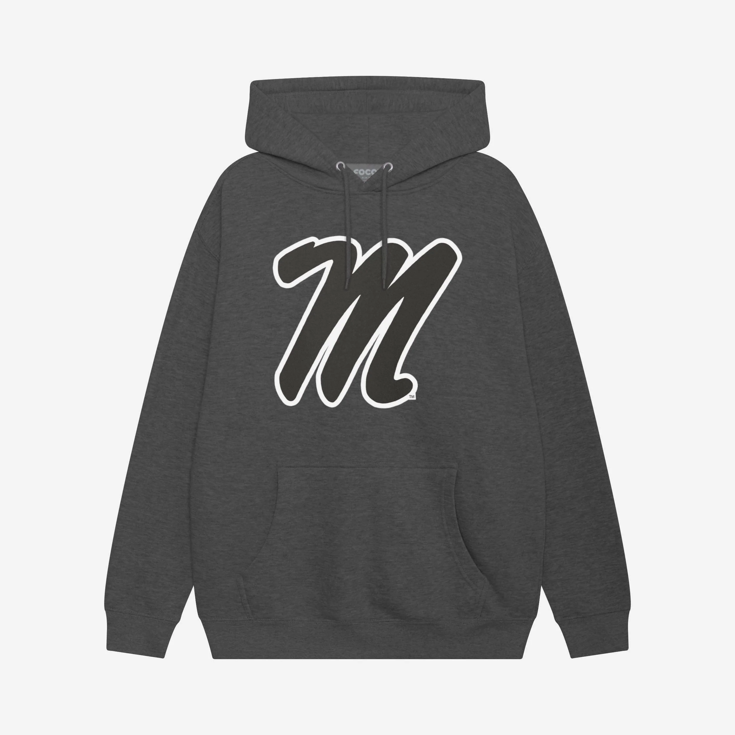 Ole Miss Rebels Black & White Primary Logo Hoodie