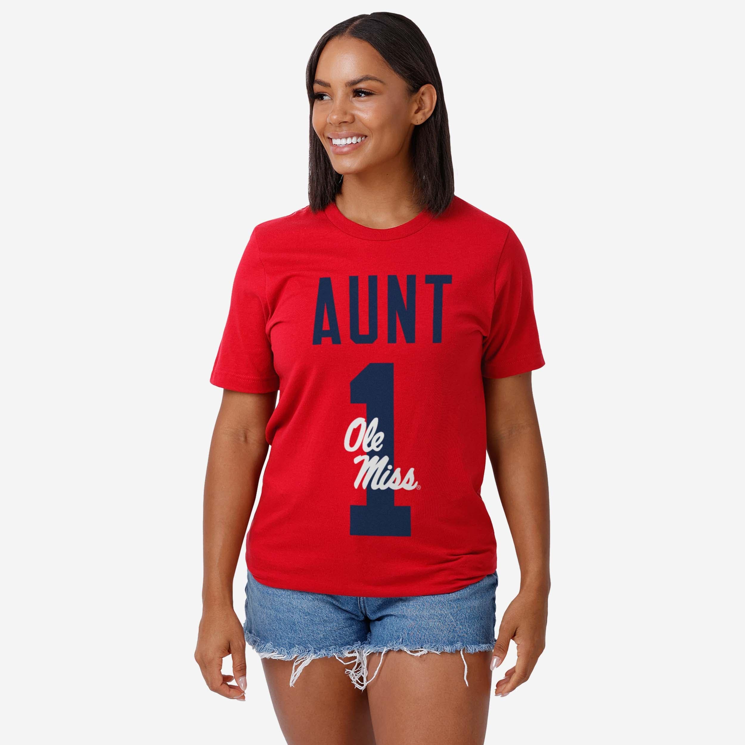 Ole Miss Rebels Number 1 Aunt T-Shirt - Image 2