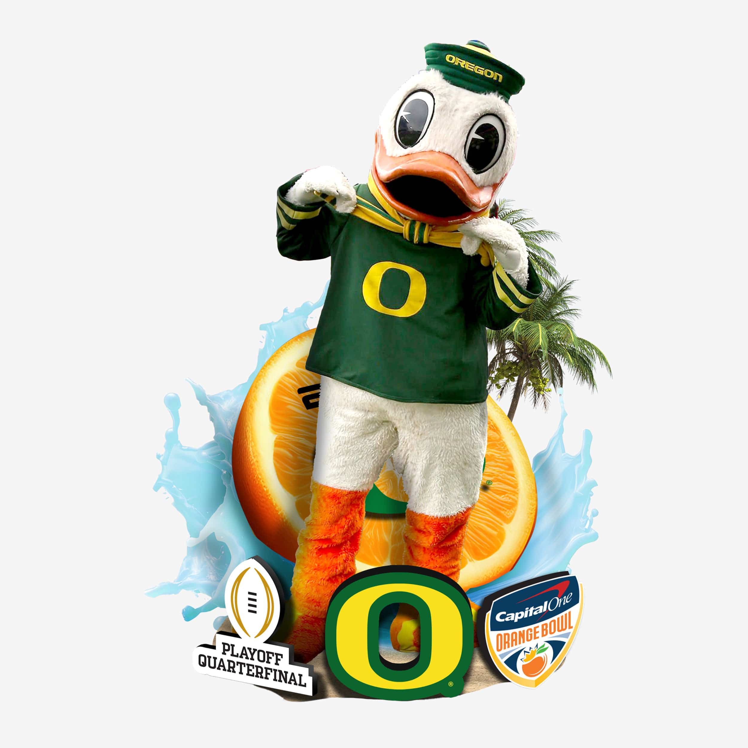 The Duck Oregon Ducks Orange Bowl Winner Mascot Bobblehead