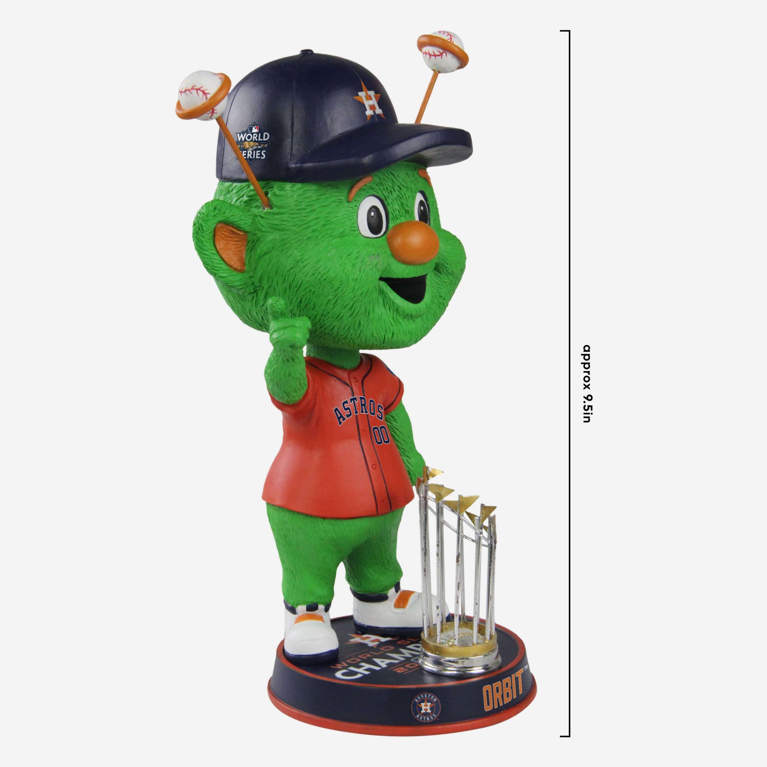 Orbit Houston Astros 2022 World Series Champions Orange Jersey Mascot Bighead Bobblehead - Image 4