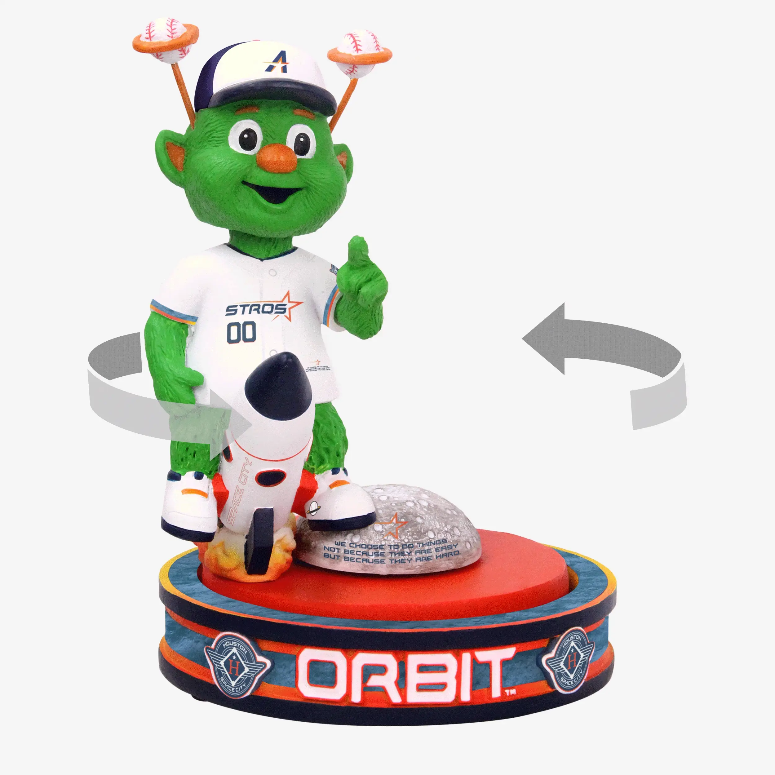 Orbit Houston Astros 2025 City Connect Lunar Launch Mascot Spinner Bobblehead - Image 2