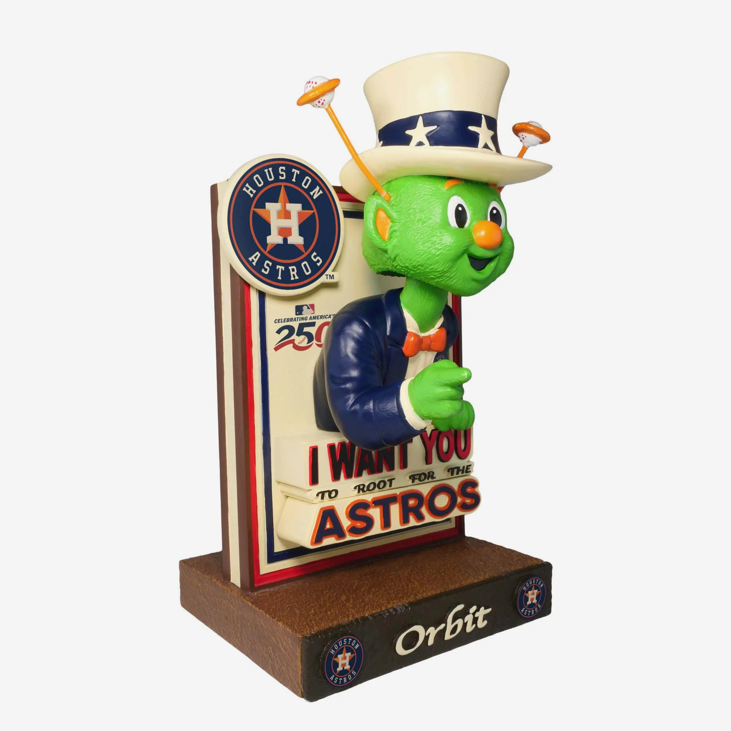 Orbit Houston Astros America's 250th Anniversary Uncle Sam Mascot Bobblehead - Image 4