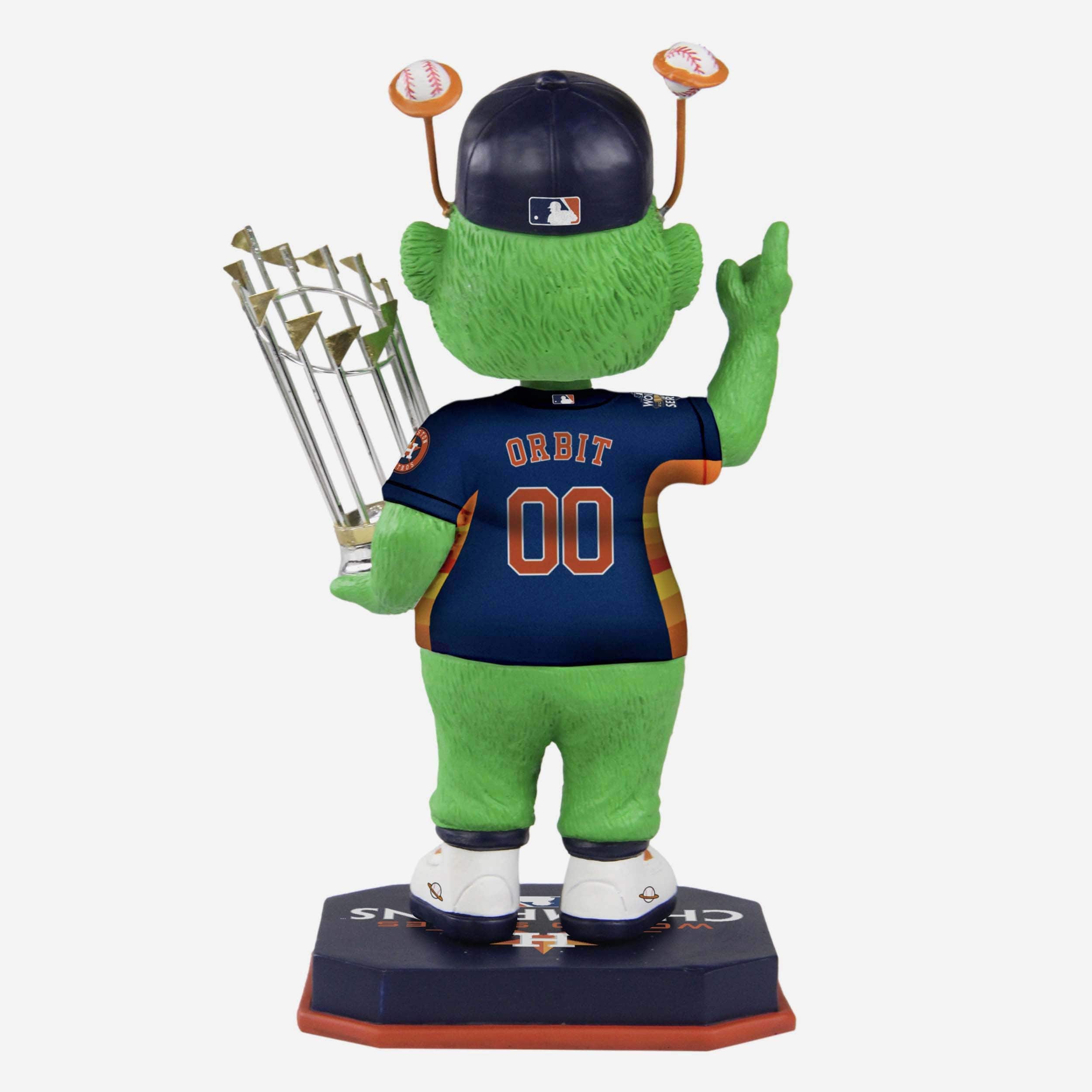 Orbit Houston Astros Navy Blue Uniform 2022 World Series Champions Mascot Bobblehead - Image 2
