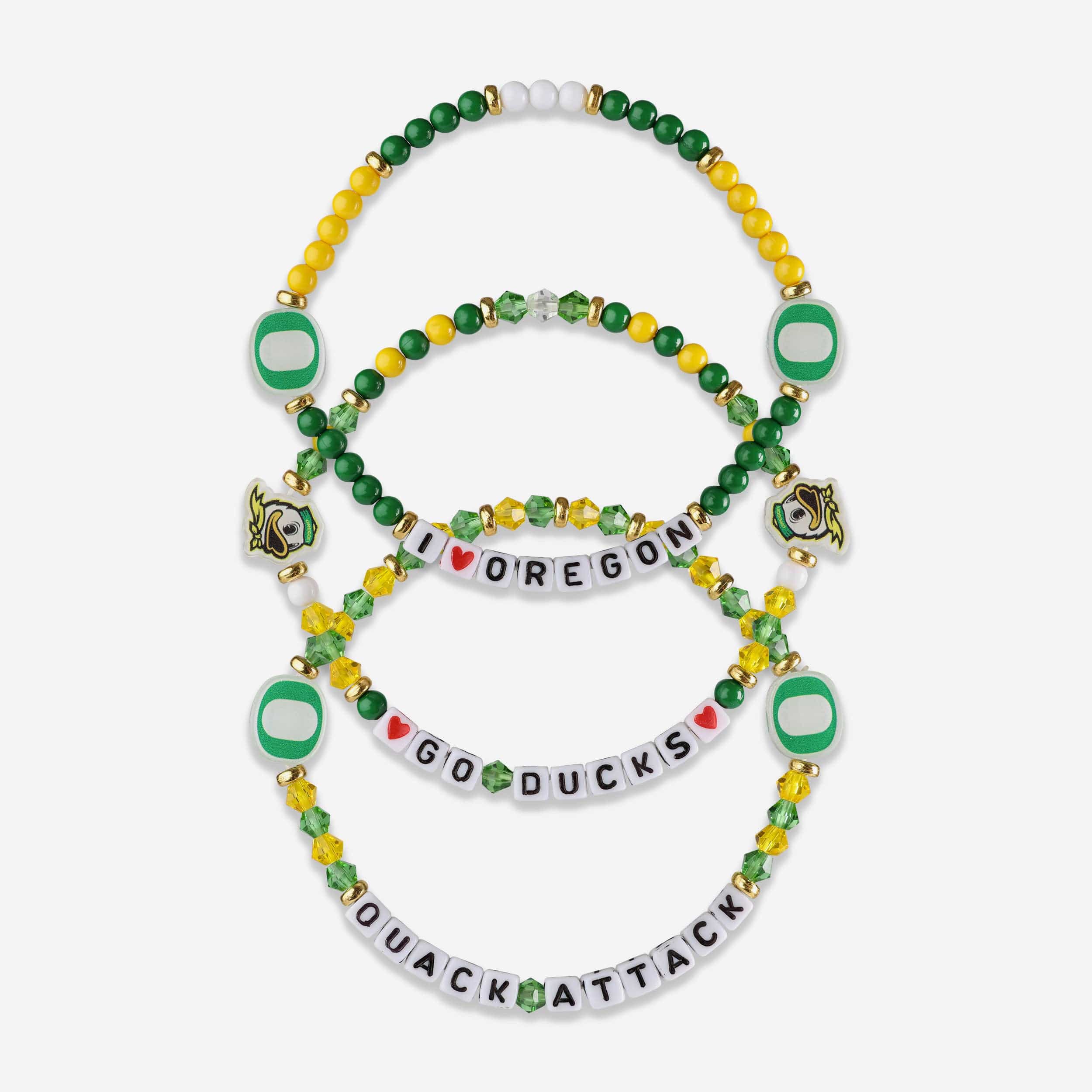 Oregon Ducks 3 Pack Friendship Bracelet