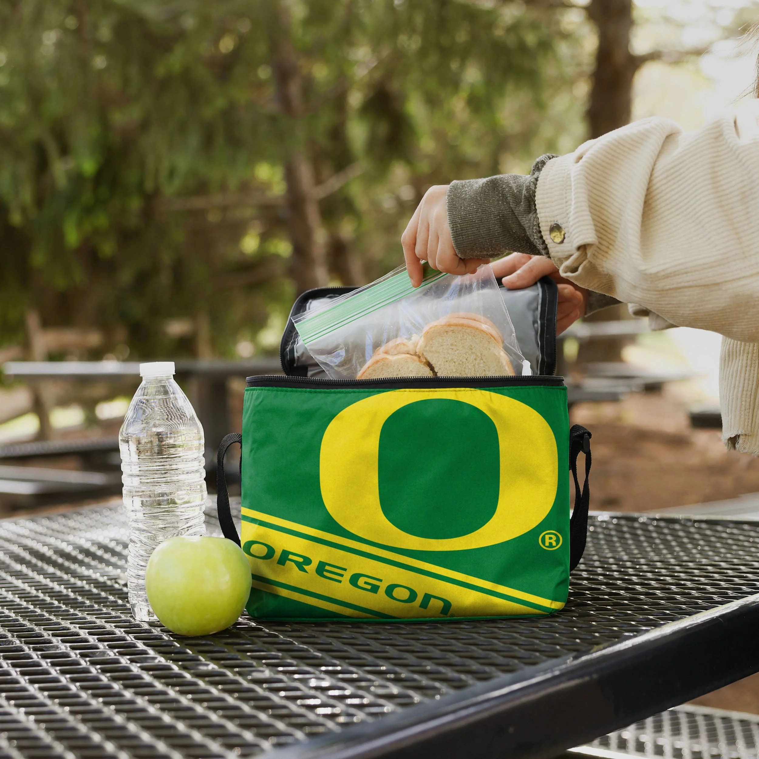 Oregon Ducks Big Logo Stripe 6 Pack Cooler - Image 3
