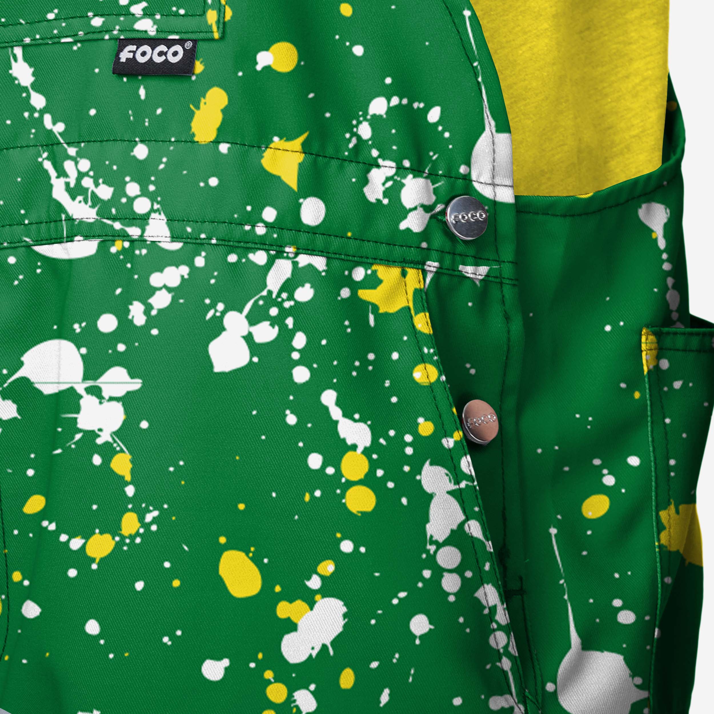 Oregon Ducks Mens Paint Splatter Bib Shortalls - Image 4