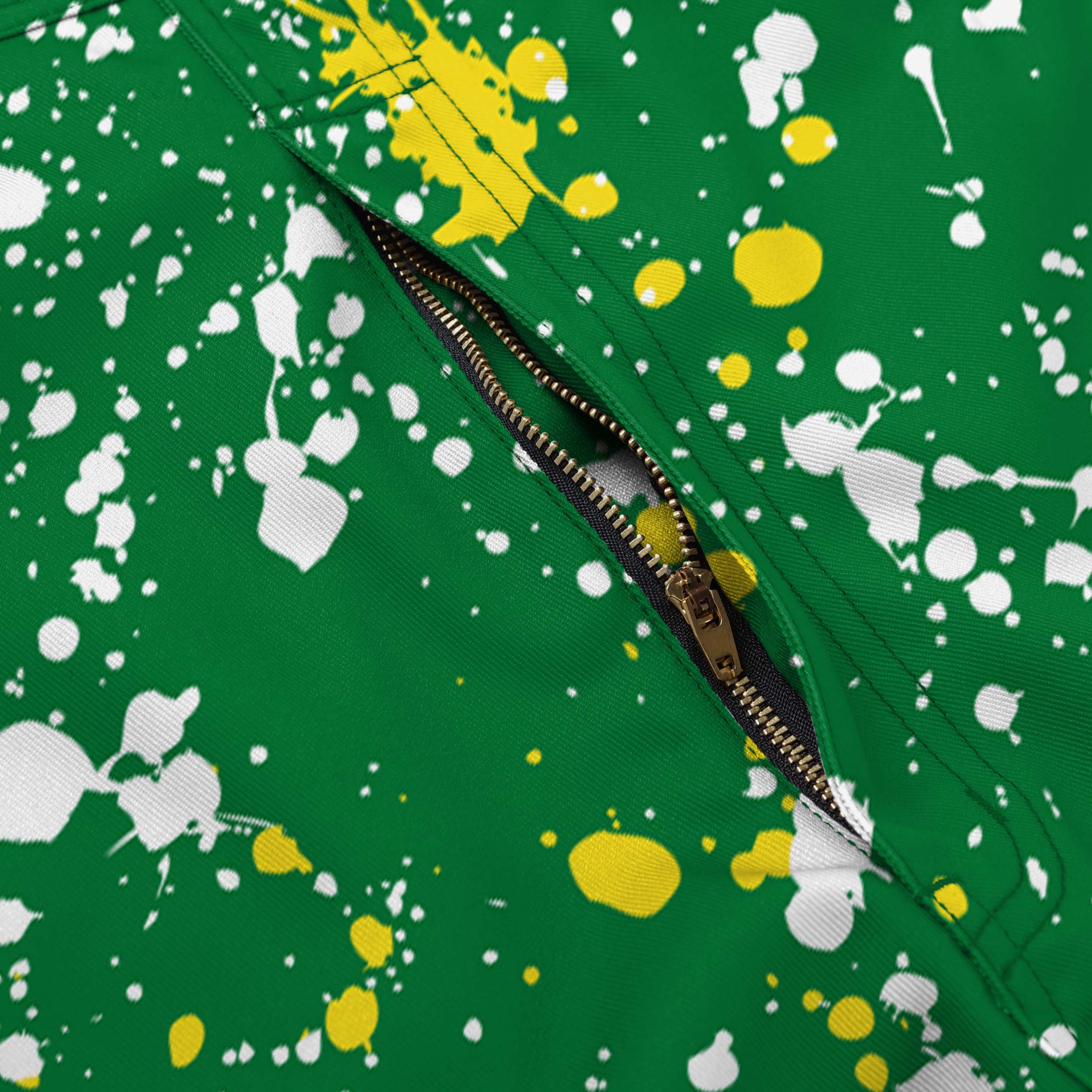 Oregon Ducks Mens Paint Splatter Bib Shortalls - Image 5