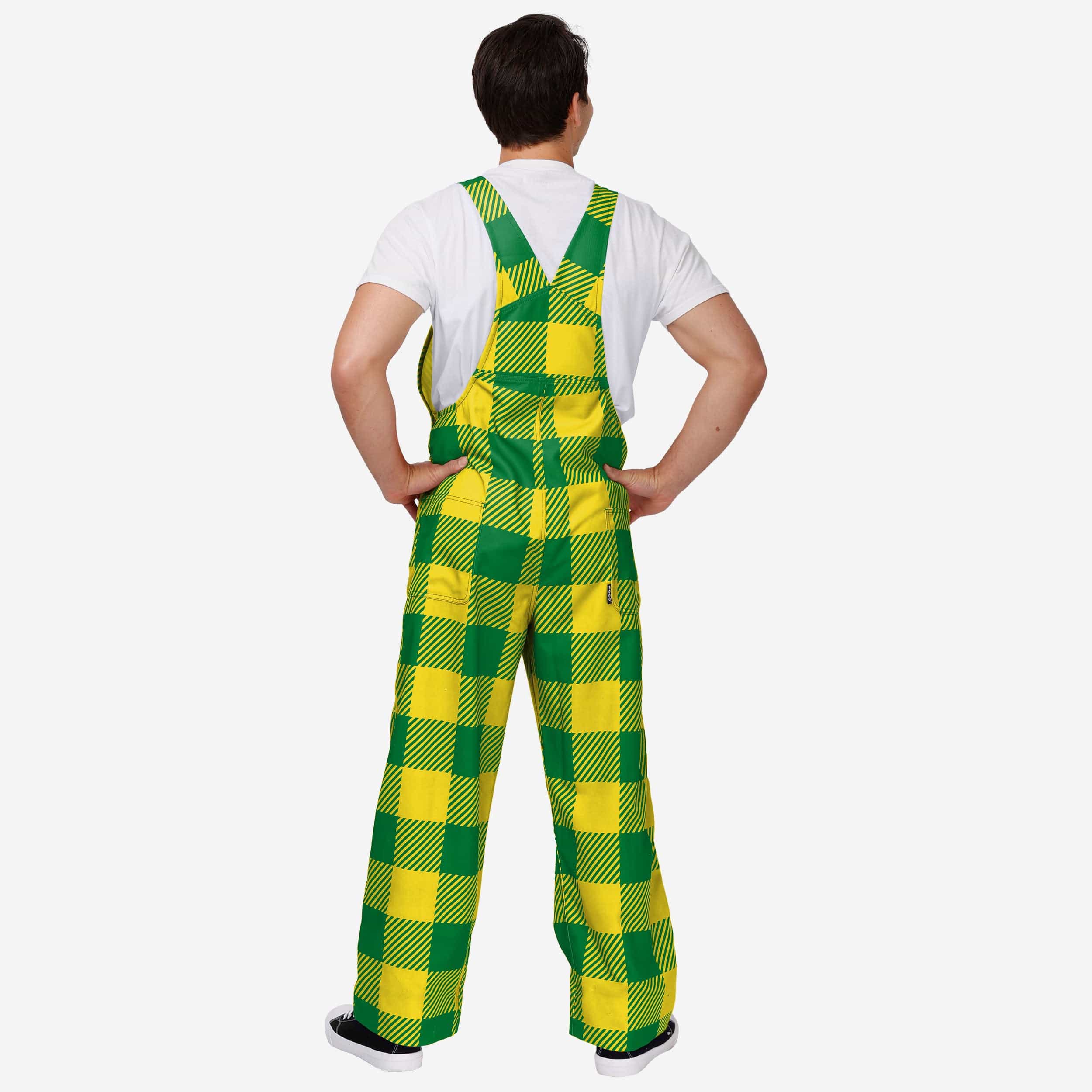 Oregon Ducks Mens Plaid Bib Overalls - Image 2