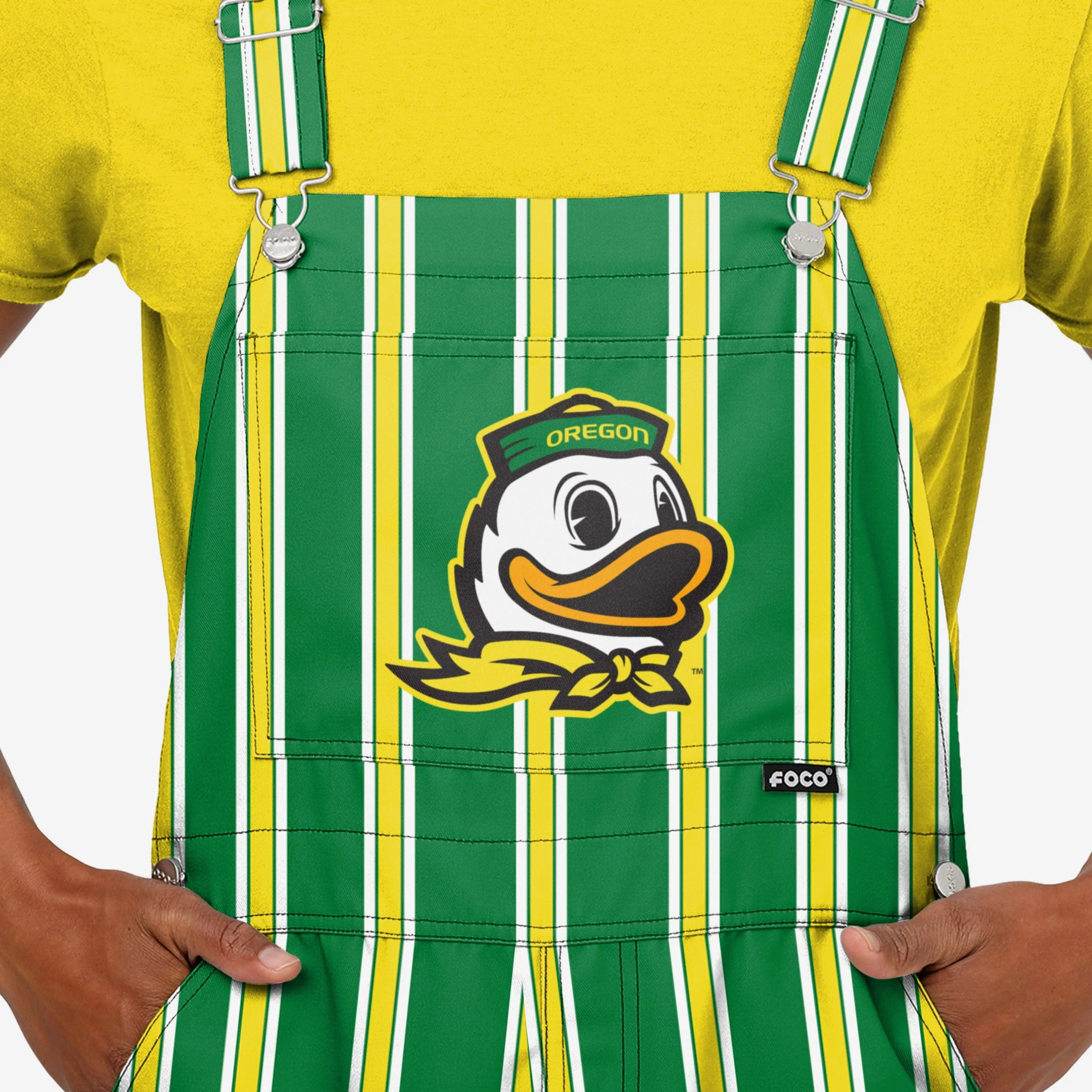 Oregon Ducks Mens Sideline Spirit Bib Overalls - Image 4