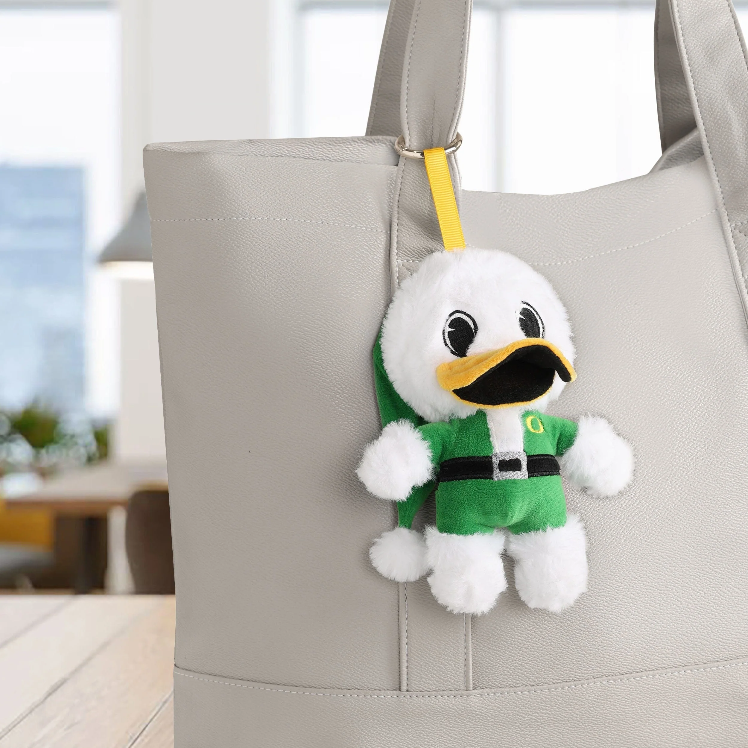 Oregon Ducks Plush Mascot Santa Bag Charm Keychain - Image 2