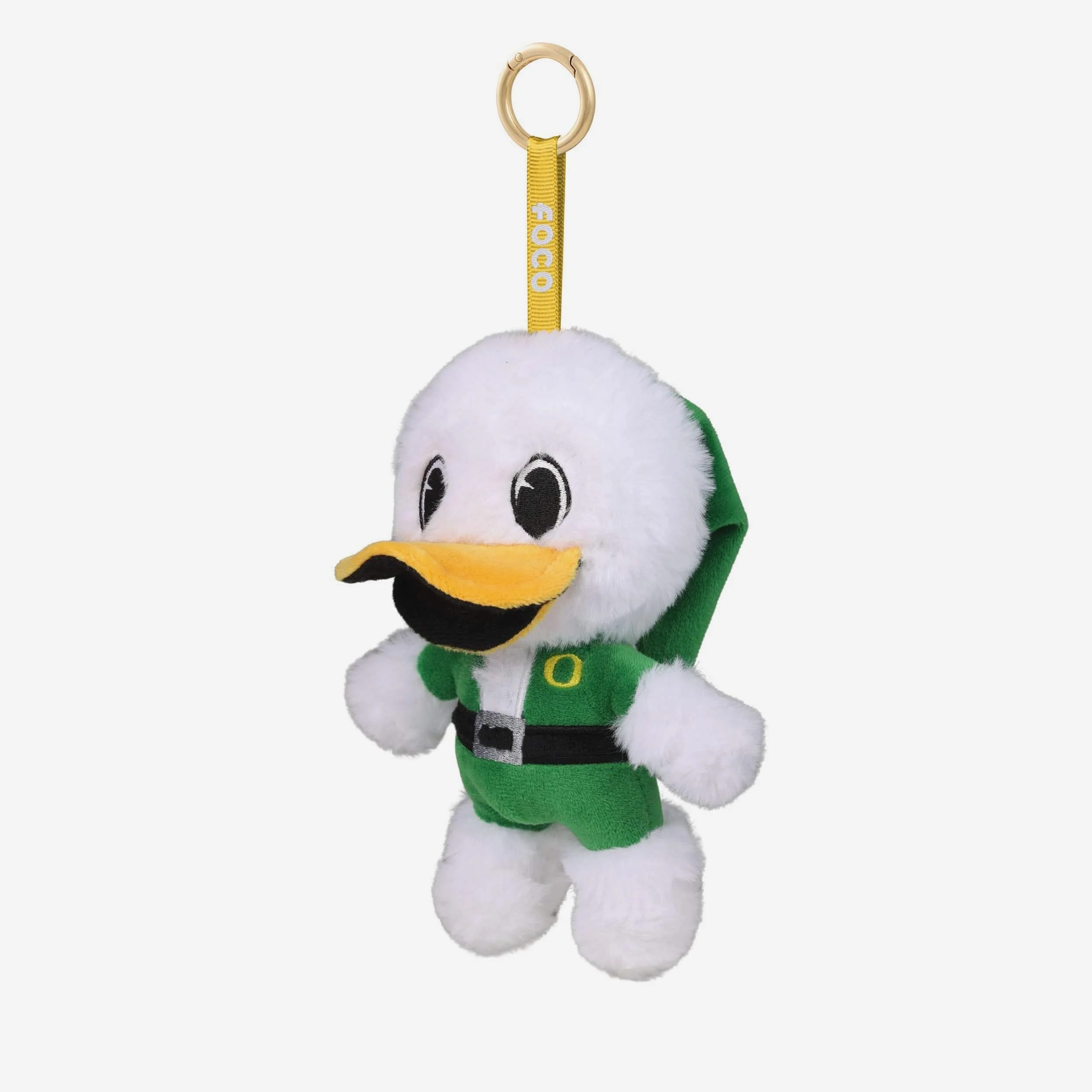 Oregon Ducks Plush Mascot Santa Bag Charm Keychain - Image 3