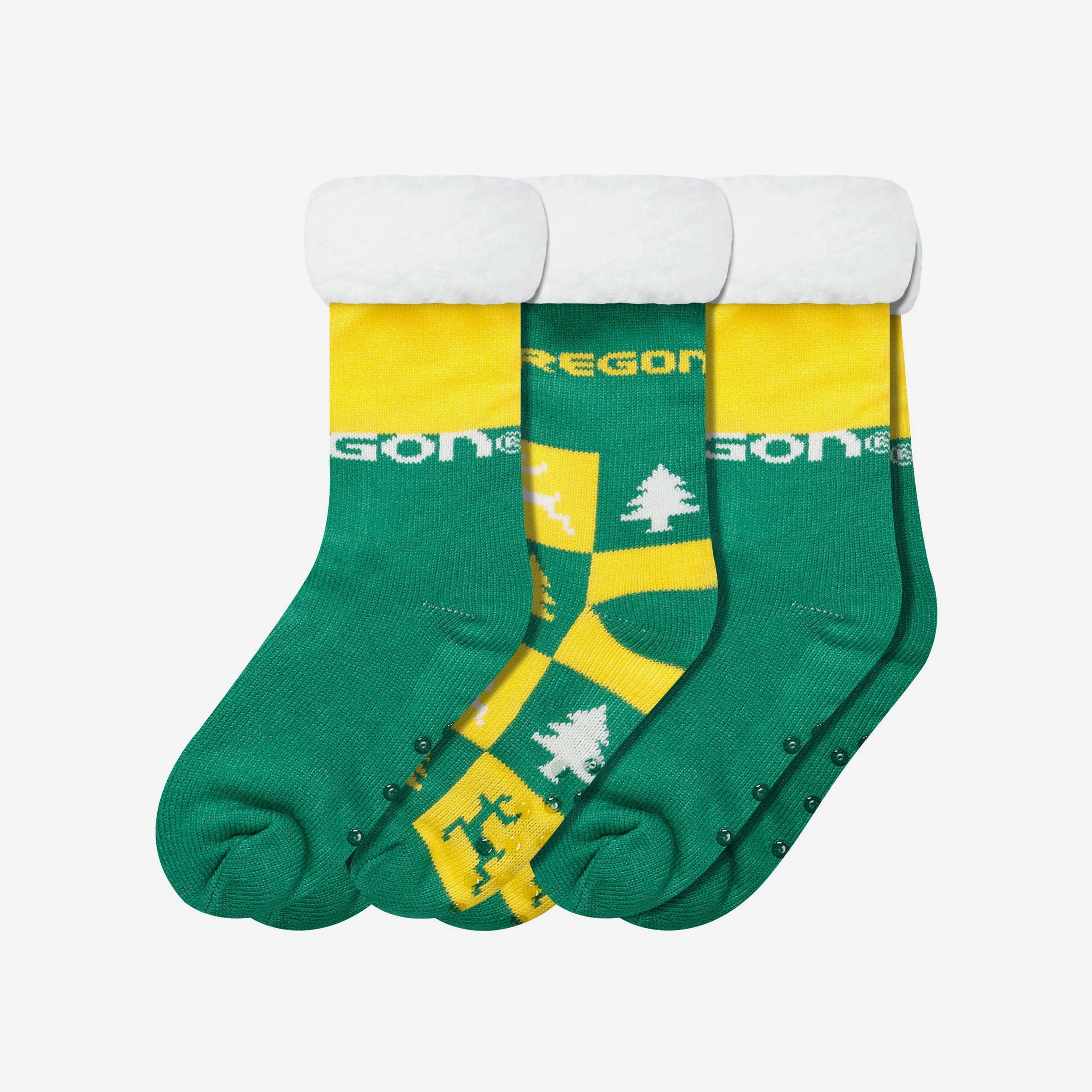 Oregon Ducks Womens Fan Footy 3 Pack Slipper Socks