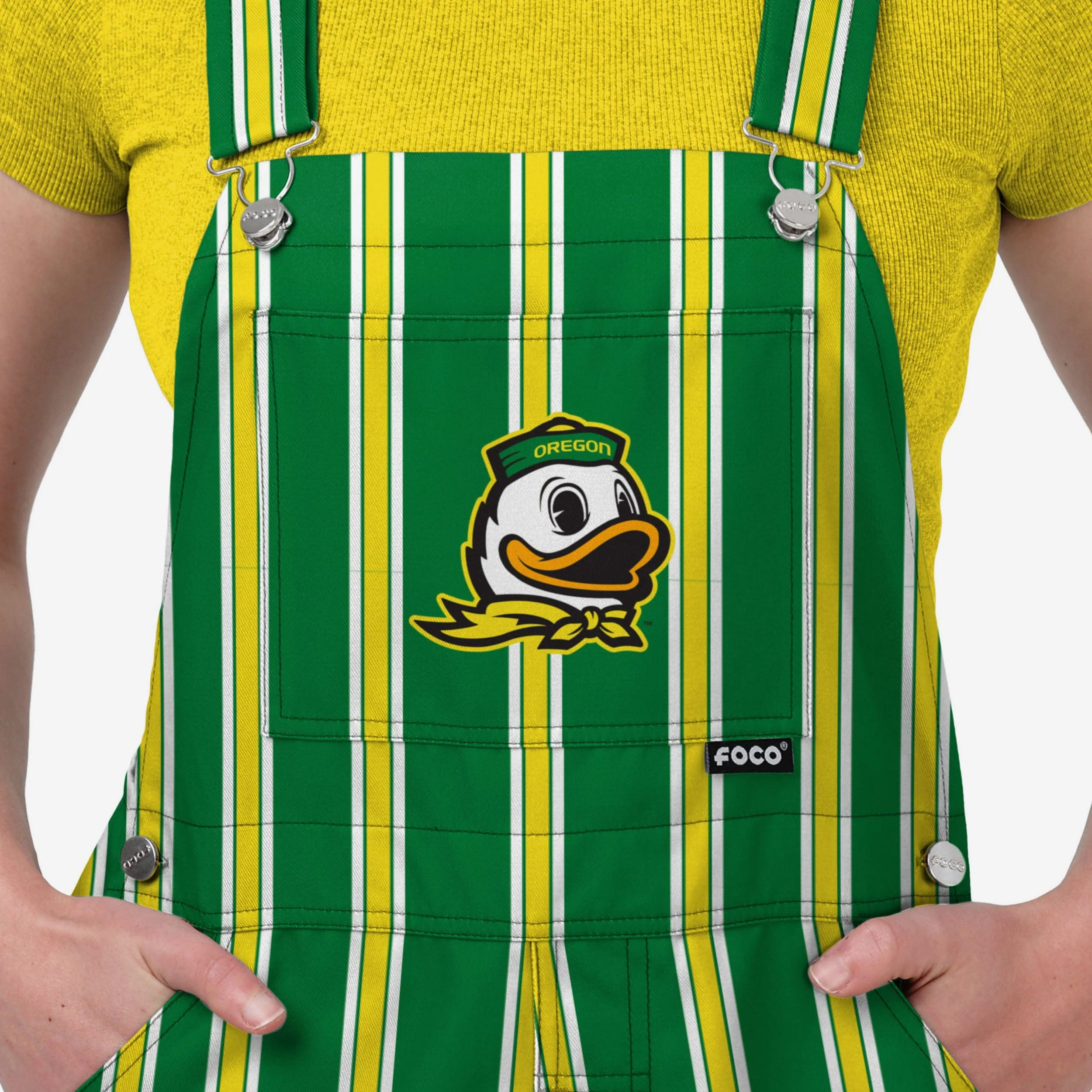 Oregon Ducks Womens Sideline Spirit Bib Overalls - Image 4