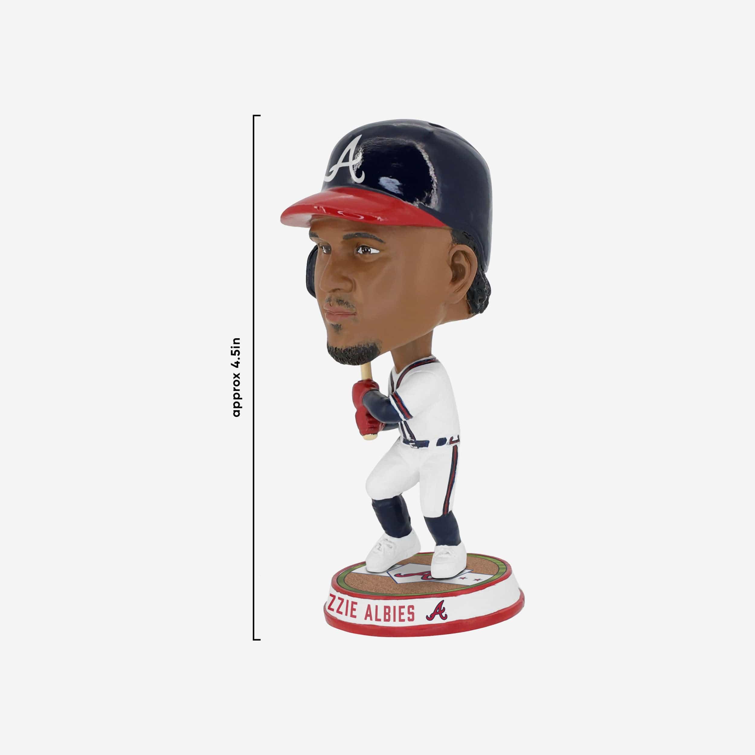Ozzie Albies Atlanta Braves Field Stripe Mini Bighead Bobblehead - Image 4