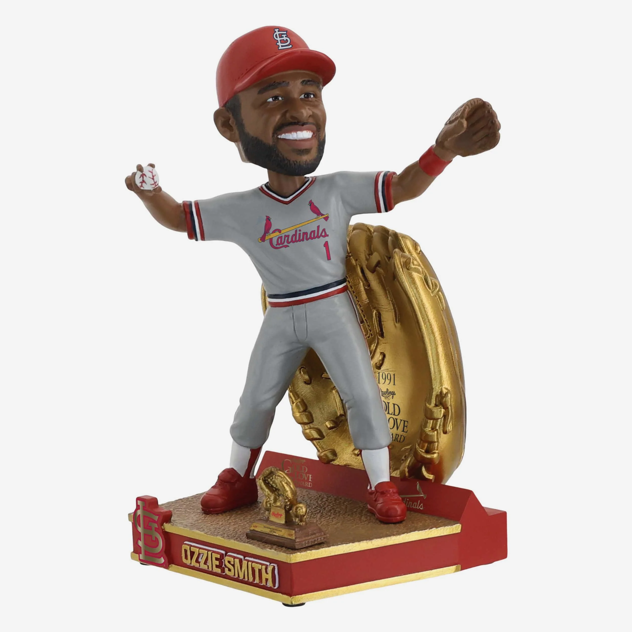Ozzie Smith St Louis Cardinals 1991 Gold Glove Bobblehead - Image 4