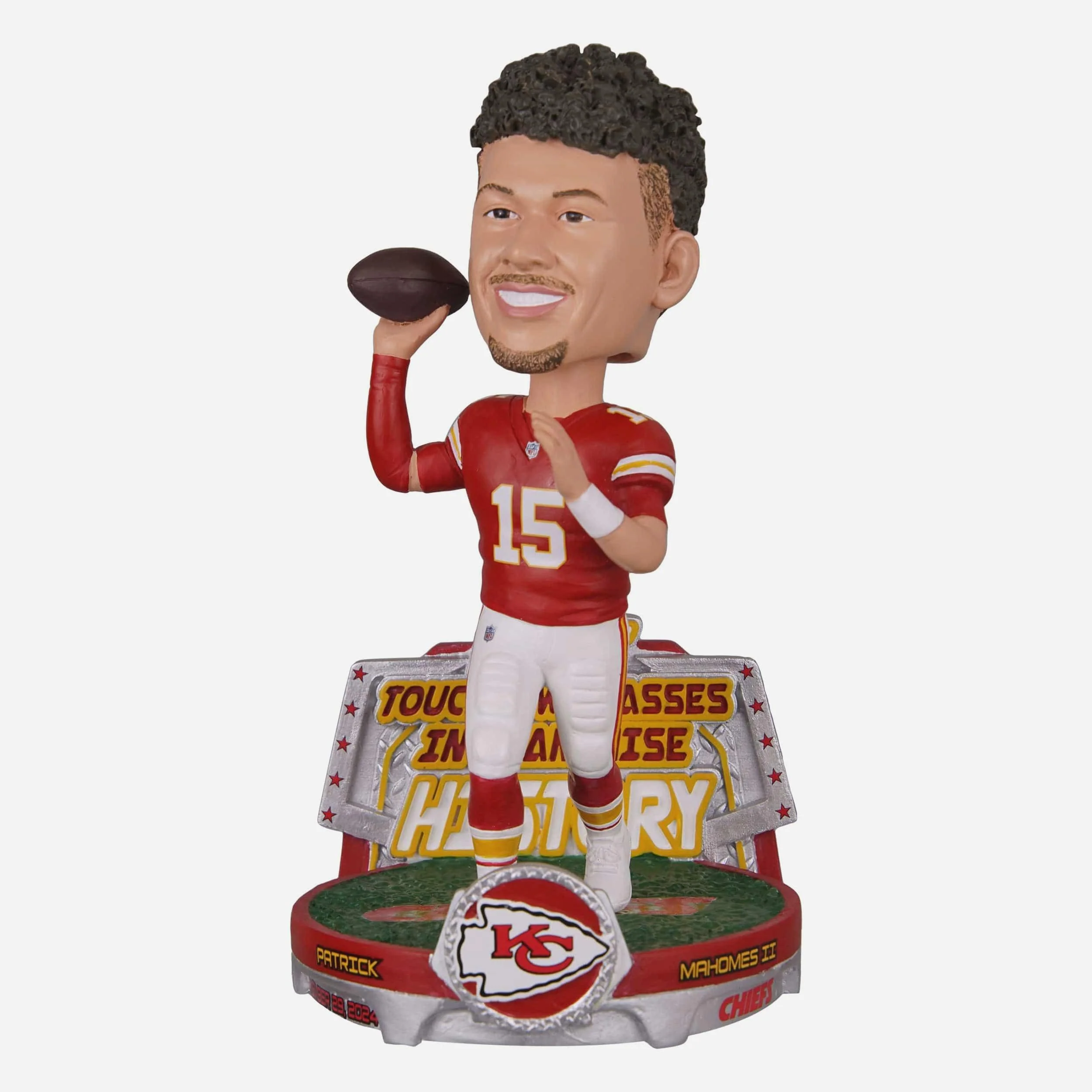 Patrick Mahomes Kansas City Chiefs Career Franchise Touchdown Pass Record Bobblehead