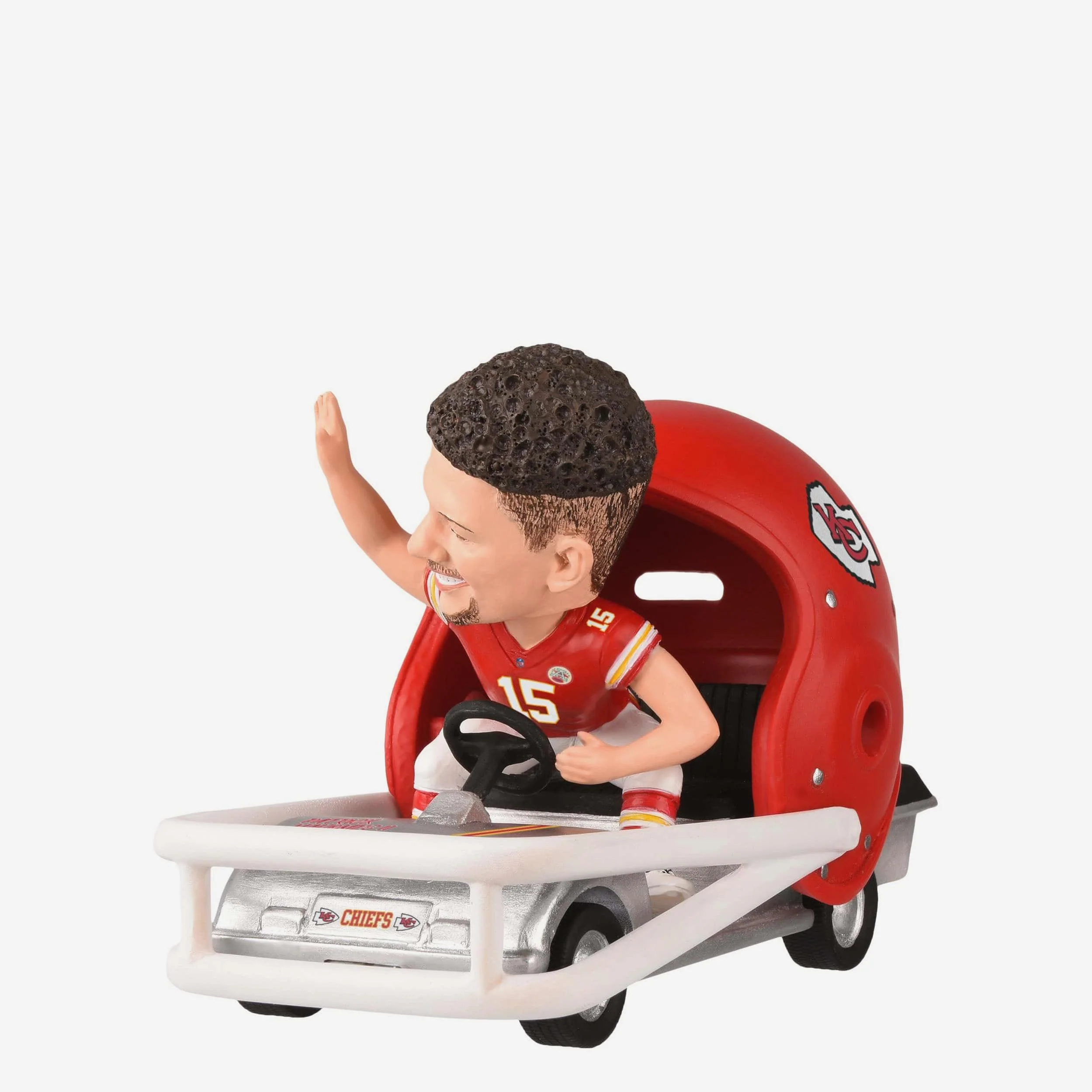 Patrick Mahomes Kansas City Chiefs Helmet Cart Bobblehead - Image 4