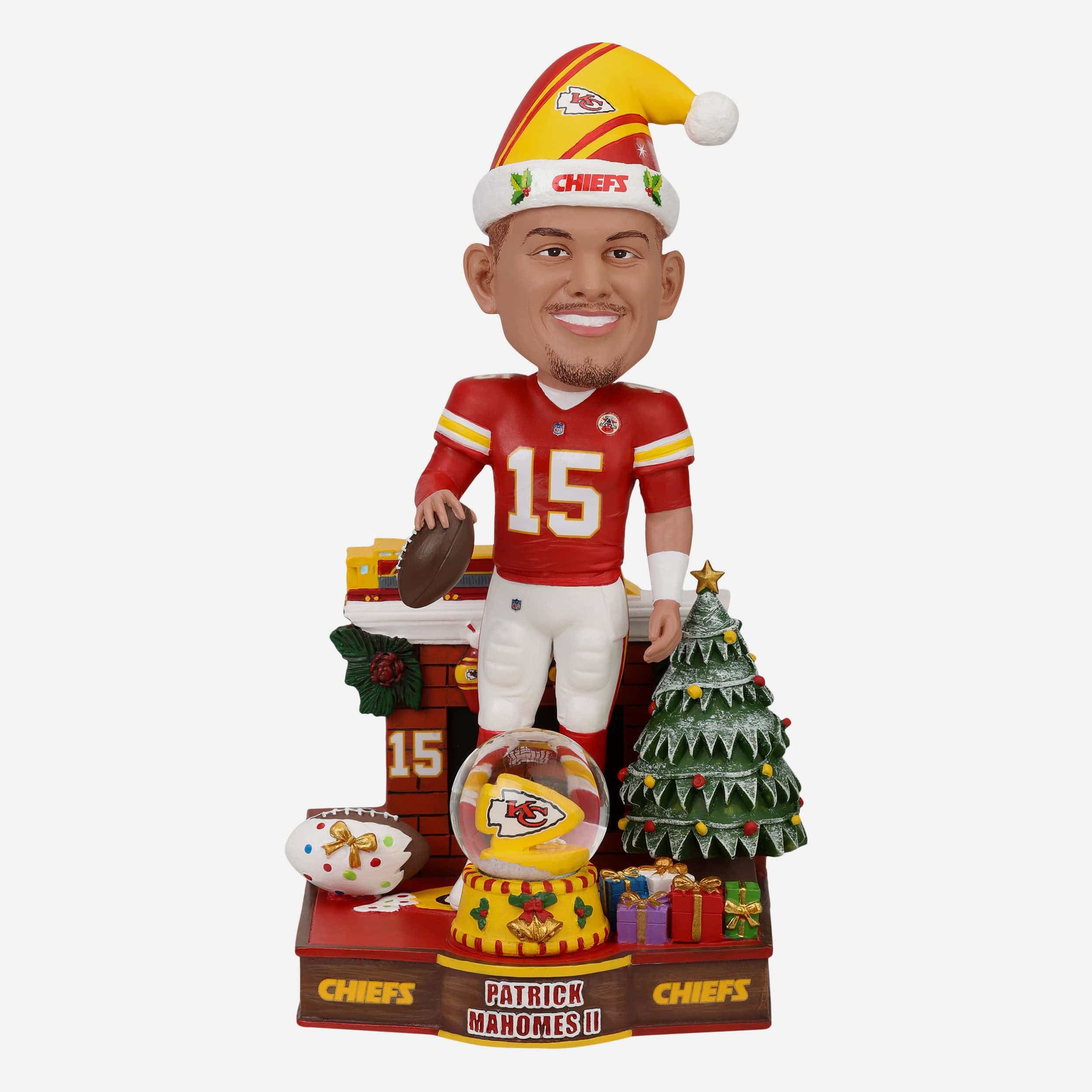 Patrick Mahomes Kansas City Chiefs Holiday Snowglobe Bobblehead