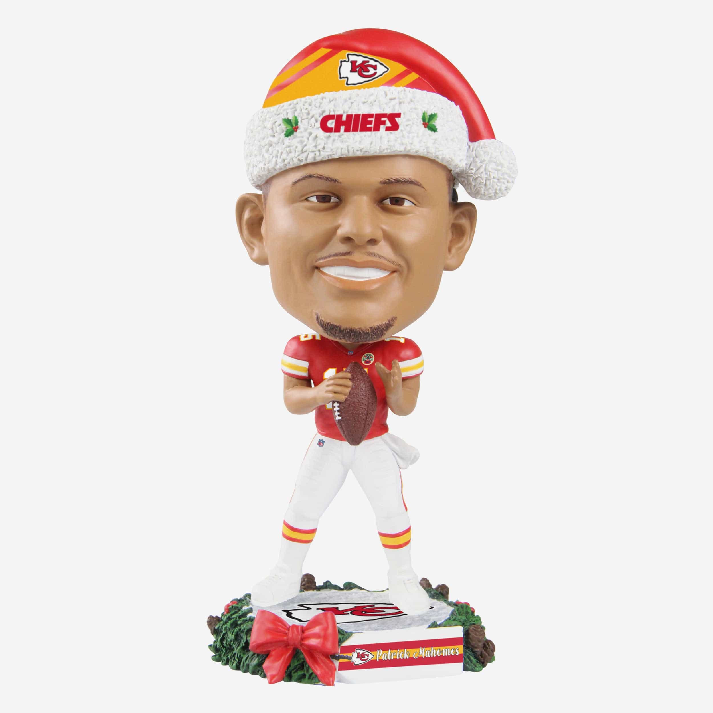 Patrick Mahomes Kansas City Chiefs Holiday Wreath Bighead Bobblehead