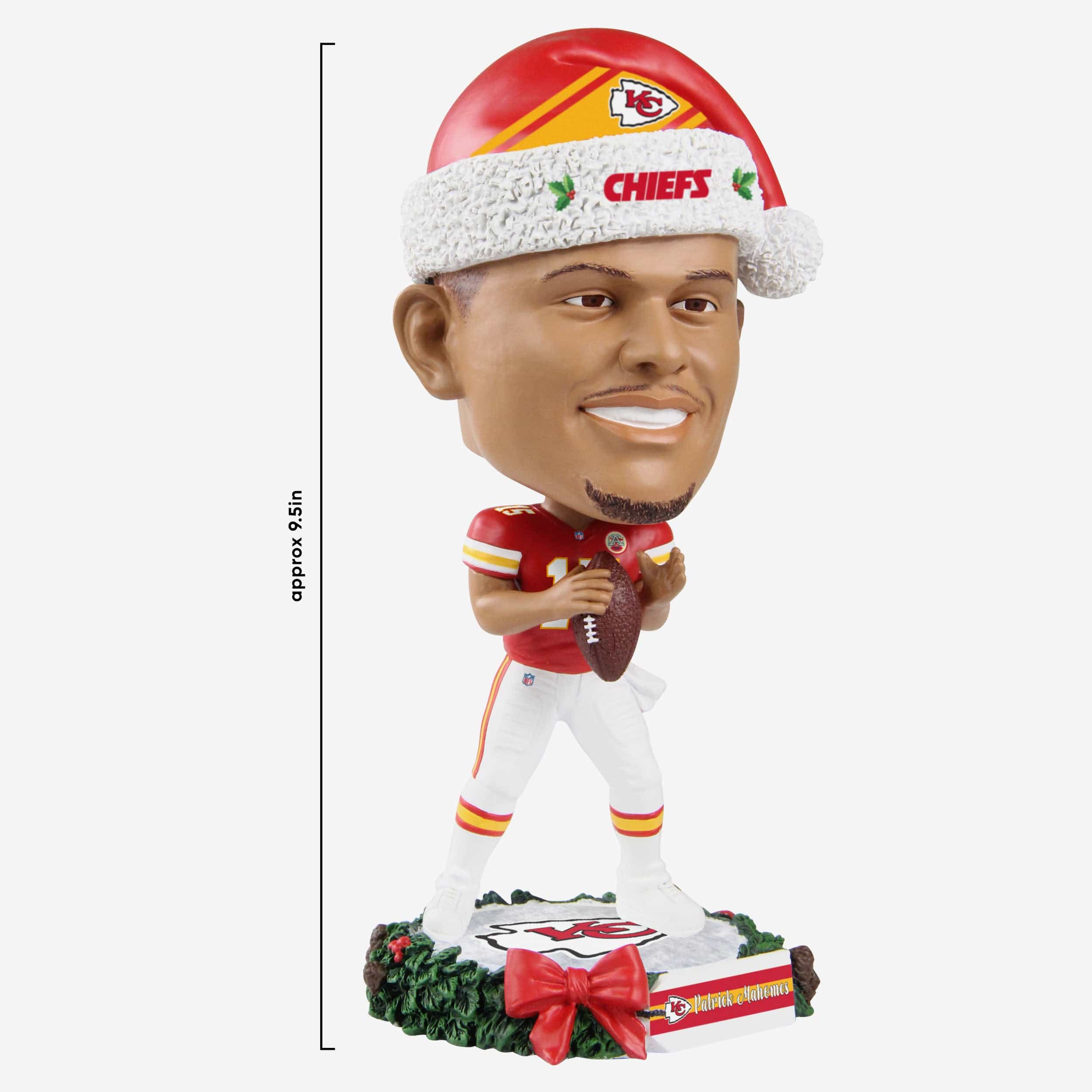 Patrick Mahomes Kansas City Chiefs Holiday Wreath Bighead Bobblehead - Image 4