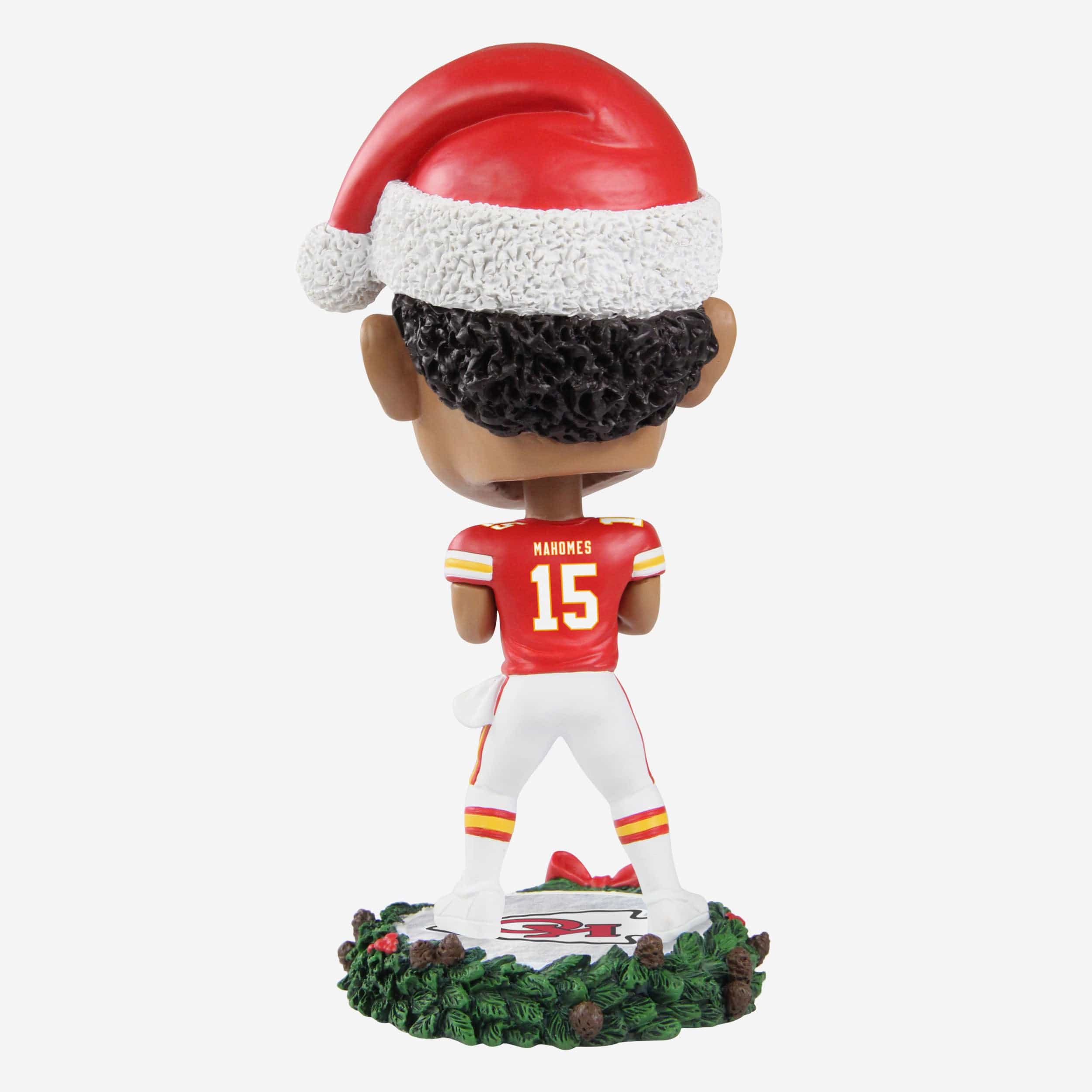 Patrick Mahomes Kansas City Chiefs Holiday Wreath Bighead Bobblehead - Image 5