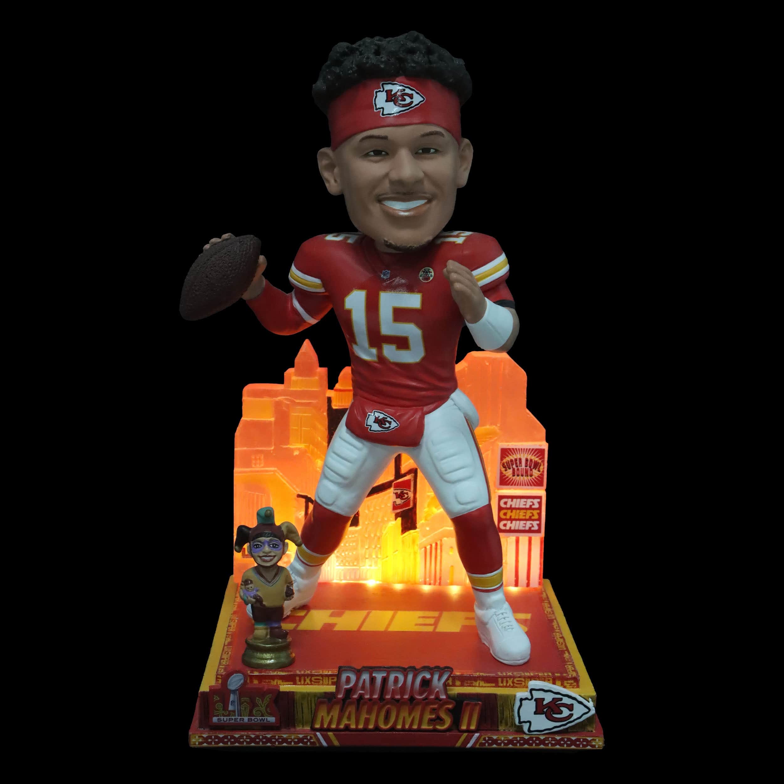 Patrick Mahomes Kansas City Chiefs Super Bowl LIX Bound Light Up Bobblehead - Image 2